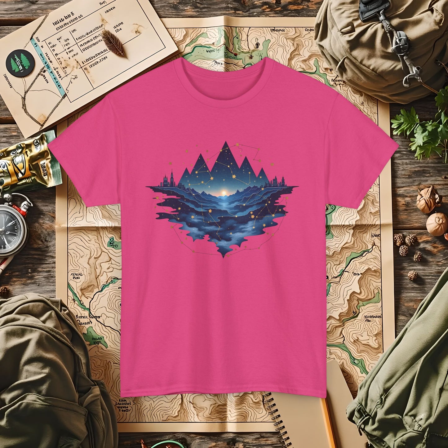 Celestial Landscapes Outdoor Adventure T-Shirts | Camping, Hiking, Rafting & Kayaking Tees for Nature Lovers