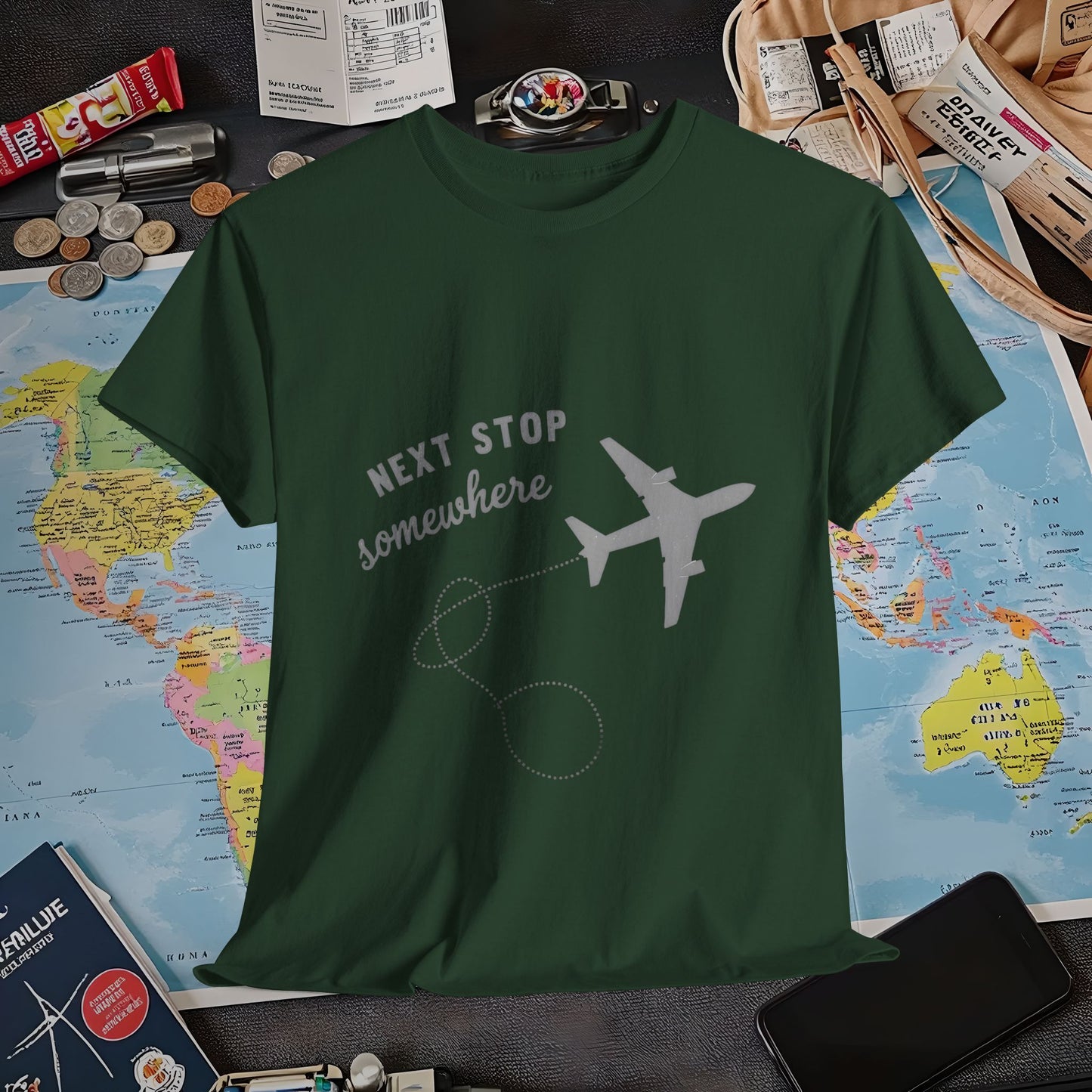 Next Stop... Somewhere, Air Travel T-Shirts | Jetsetter, Airport, and International Flight Tees