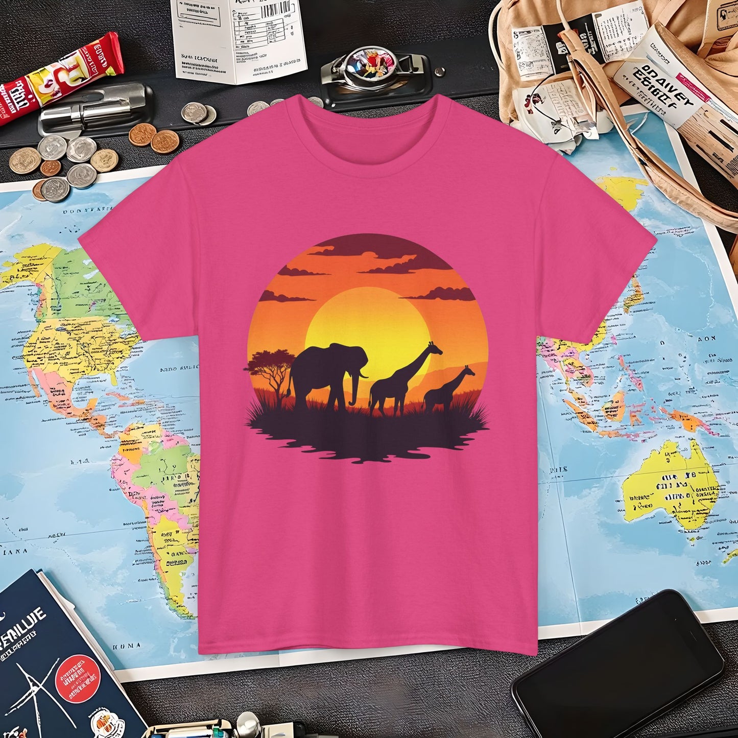 Savanna Silhouettes Air Travel T-Shirts | Jetsetter, Airport, and International Flight Tees