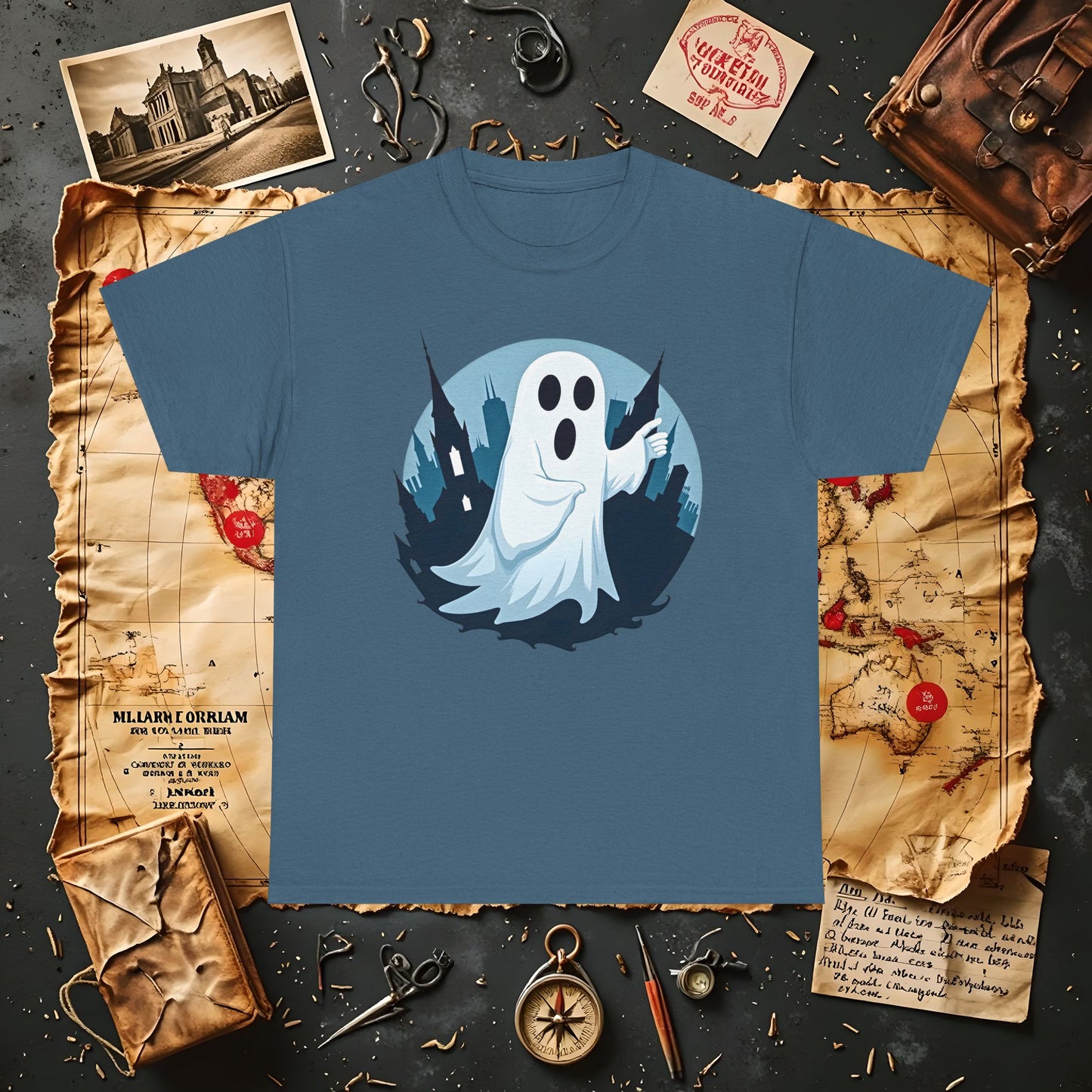Ghostly Guide True Dark Tourism T-Shirts | Hauntingly Cool Travel Tees for the Morbidly Curious