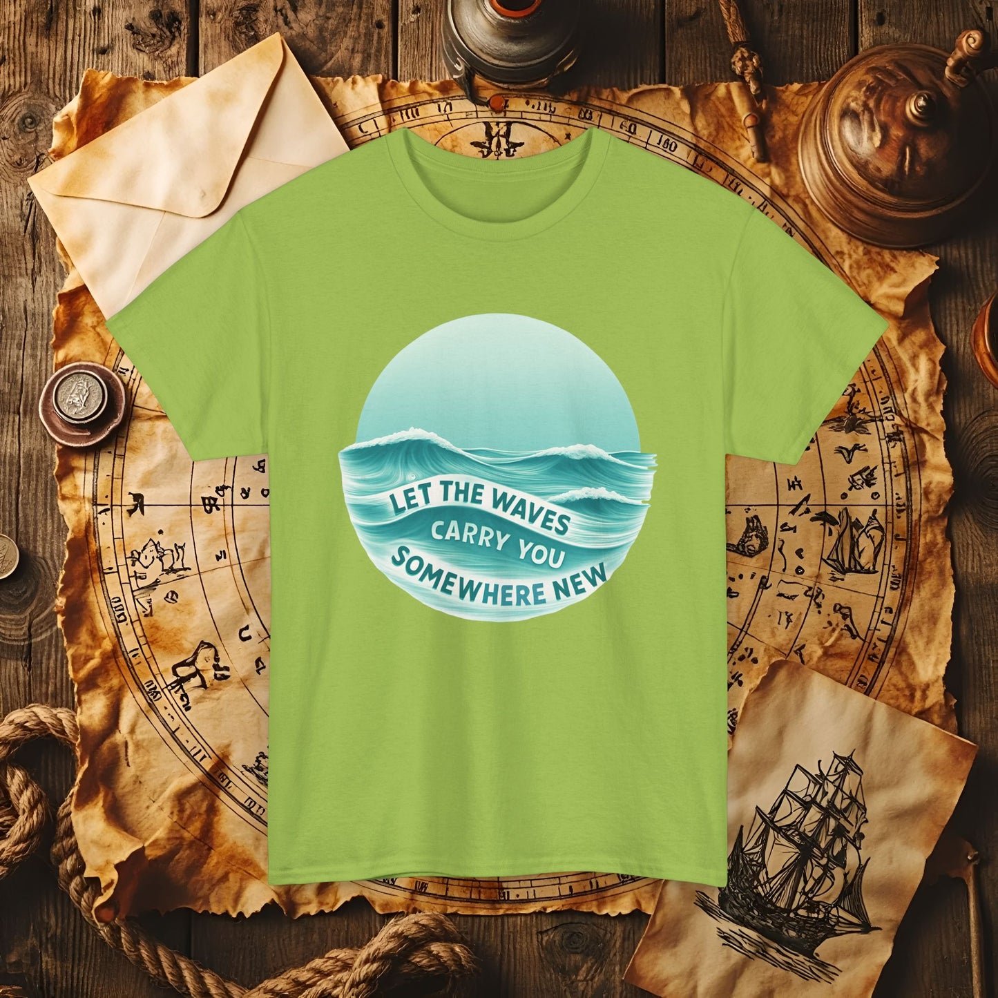 Let the Waves Carry You T-Shirt – Serene Travel & Ocean Escape Design | Funny & Stylish Tees for Ocean Adventures