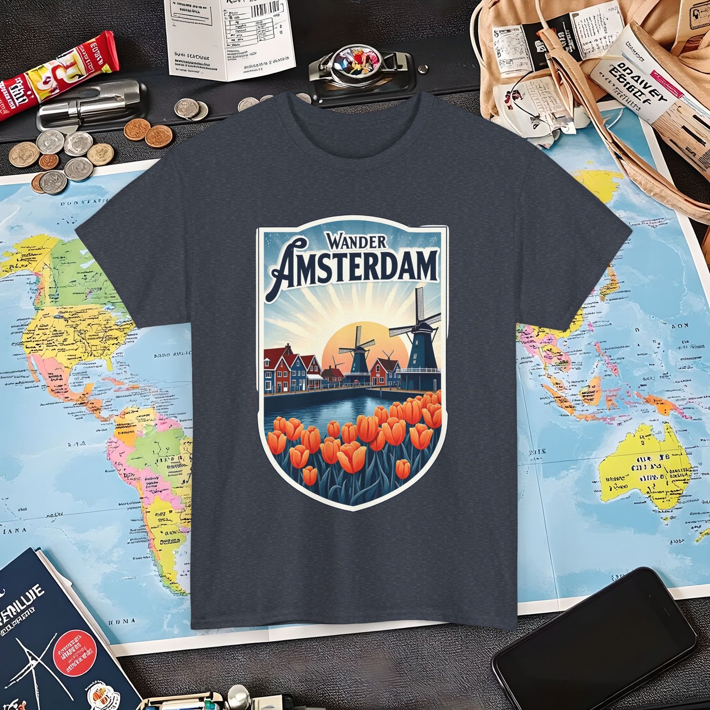 Amsterdam Vintage Air Travel T-Shirts | Jetsetter, Airport, and International Flight Tees