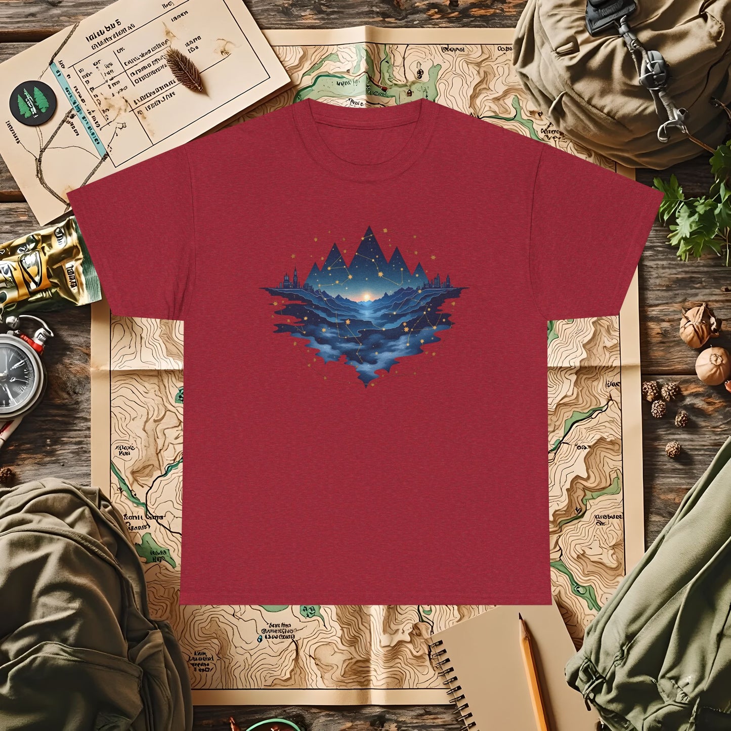 Celestial Landscapes Outdoor Adventure T-Shirts | Camping, Hiking, Rafting & Kayaking Tees for Nature Lovers