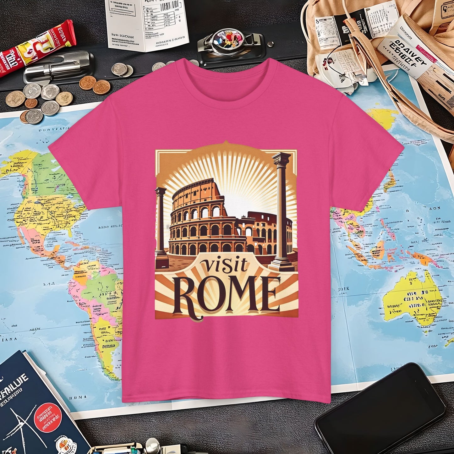 Rome Retro Air Travel T-Shirts | Jetsetter, Airport, and International Flight Tees