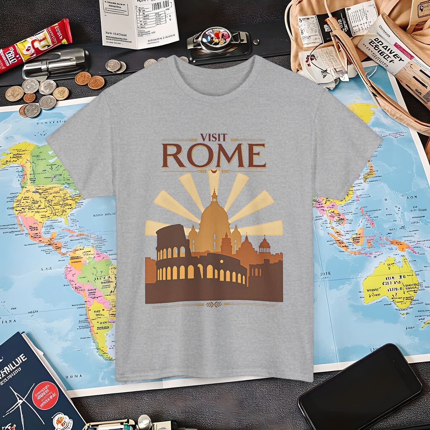 Rome Vintage Air Travel T-Shirts | Jetsetter, Airport, and International Flight Tees