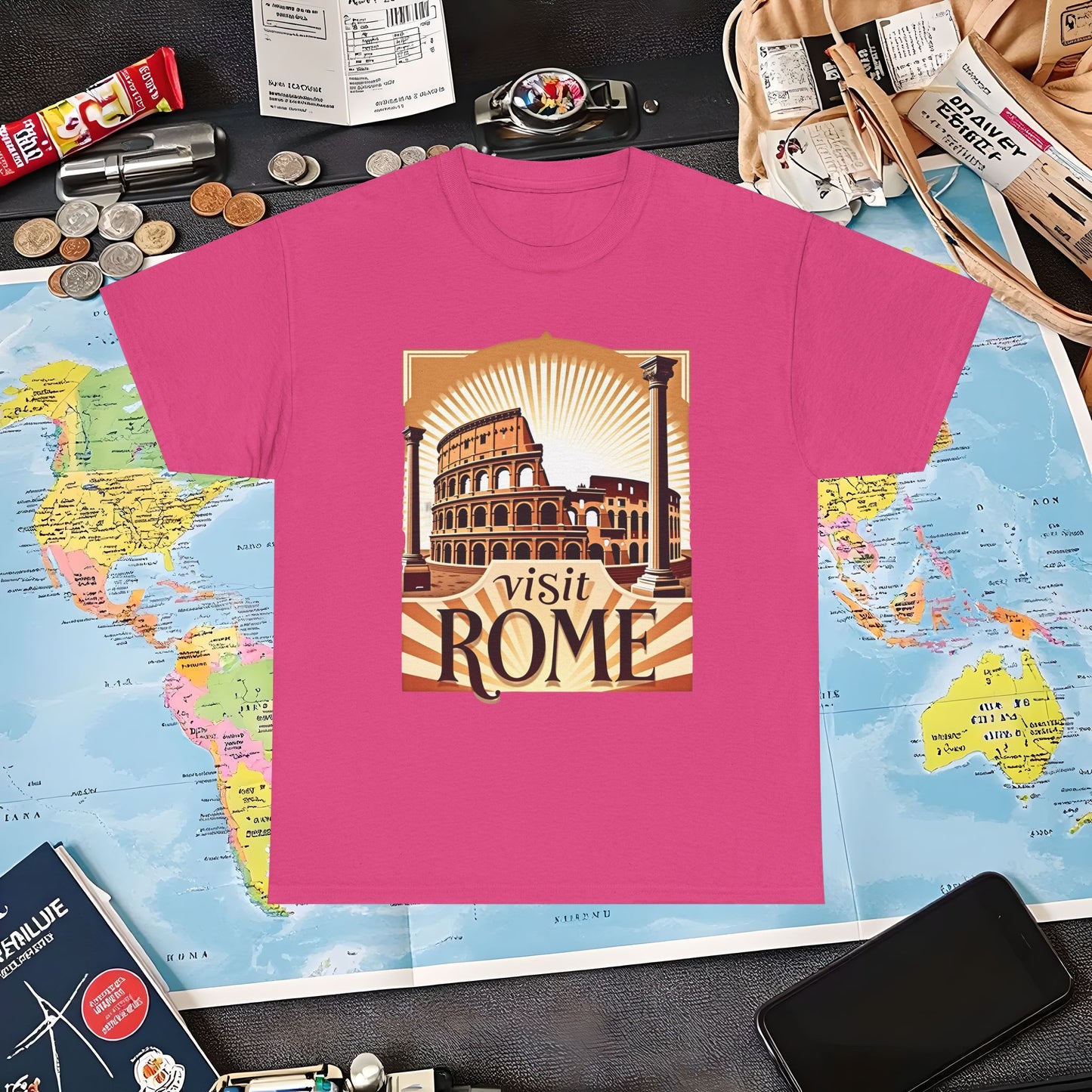 Rome Retro Air Travel T-Shirts | Jetsetter, Airport, and International Flight Tees
