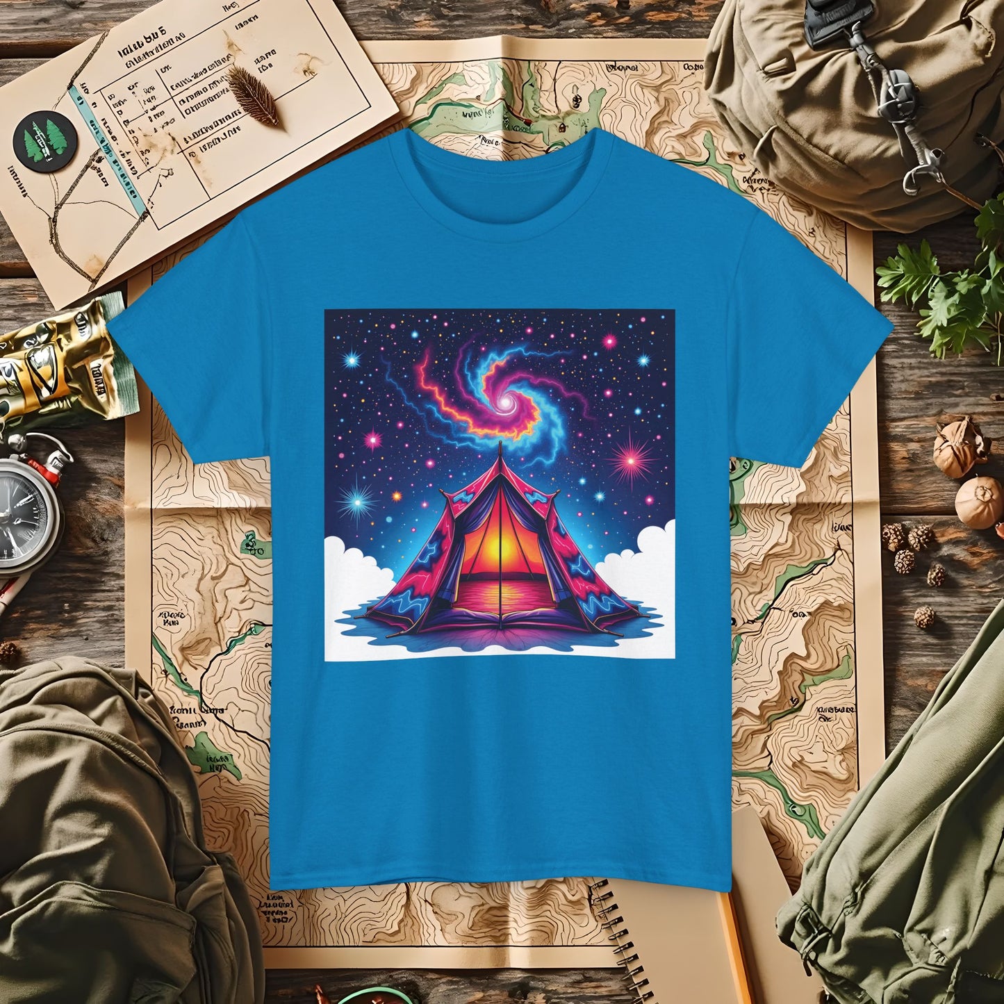Cosmic Tent Outdoor Adventure T-Shirts | Camping, Hiking, Rafting & Kayaking Tees for Nature Lovers