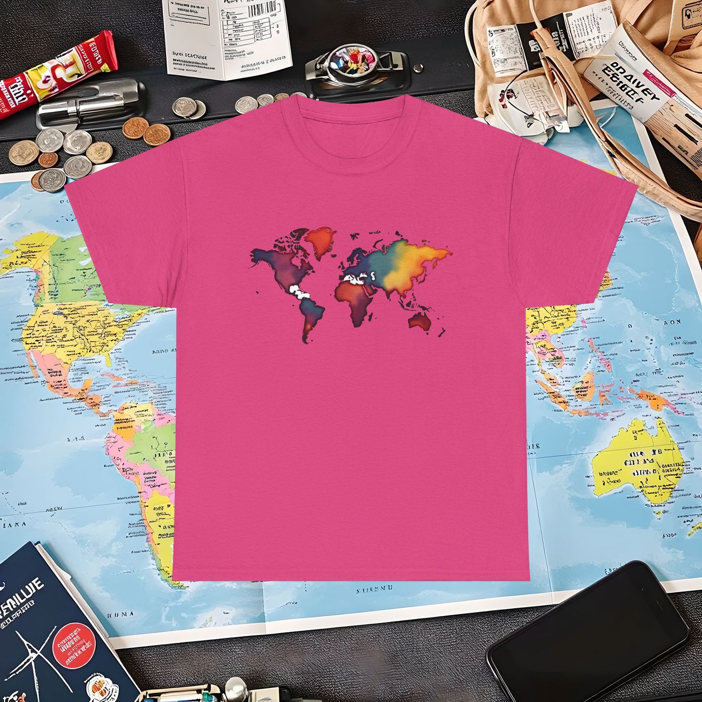 Colorful Wanderlust Air Travel T-Shirts | Jetsetter, Airport, and International Flight Tees