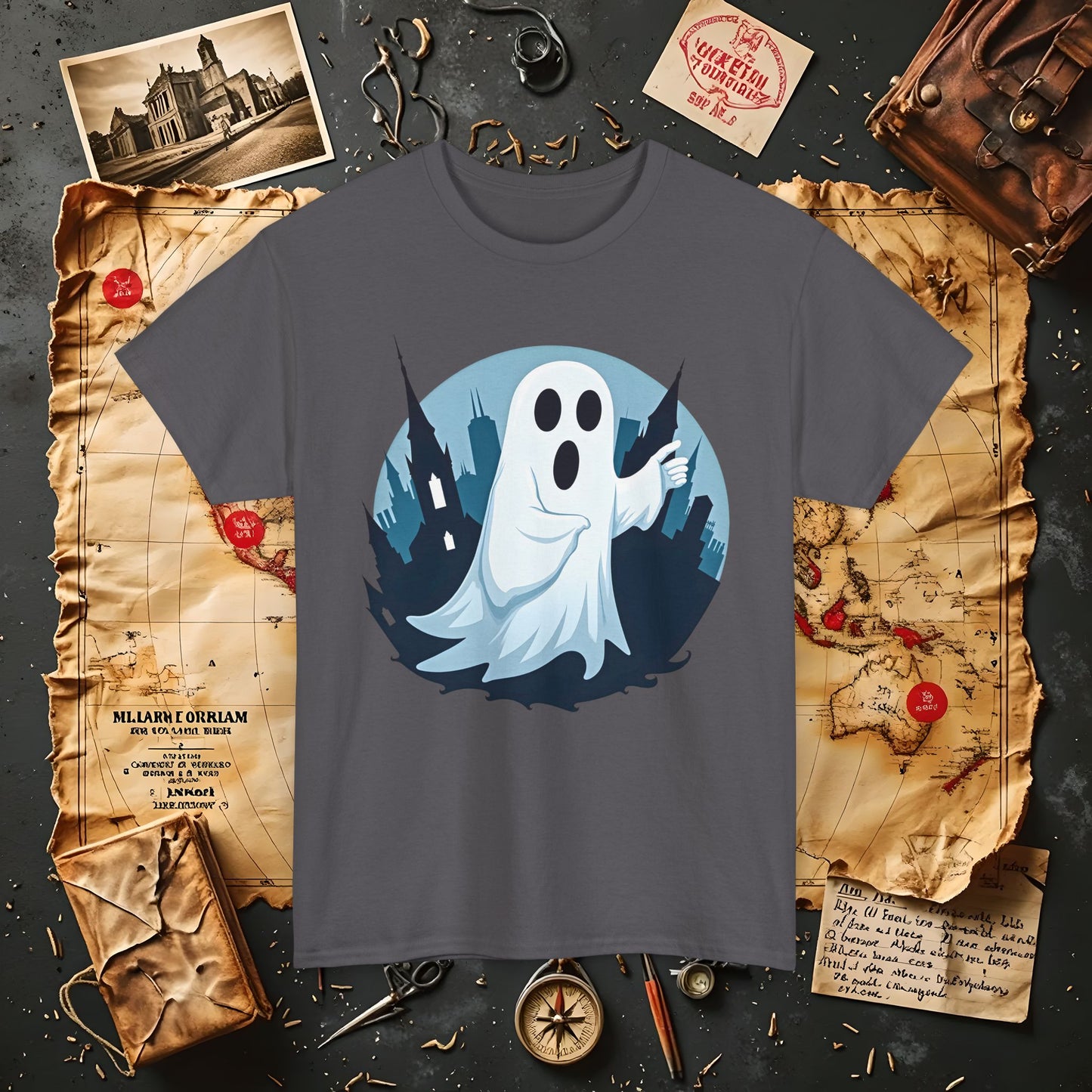 Ghostly Guide True Dark Tourism T-Shirts | Hauntingly Cool Travel Tees for the Morbidly Curious