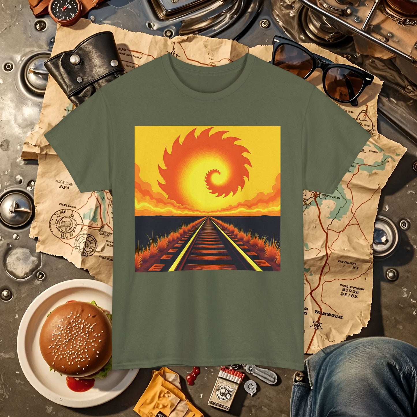 Sunset Journey Road Trip & Vehicle Travel T-Shirts | Car, RV, and Motorcycle Adventure Tees