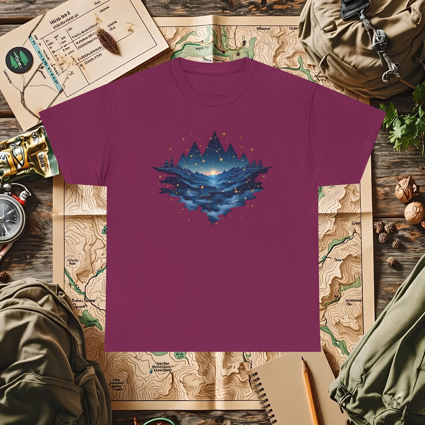 Celestial Landscapes Outdoor Adventure T-Shirts | Camping, Hiking, Rafting & Kayaking Tees for Nature Lovers