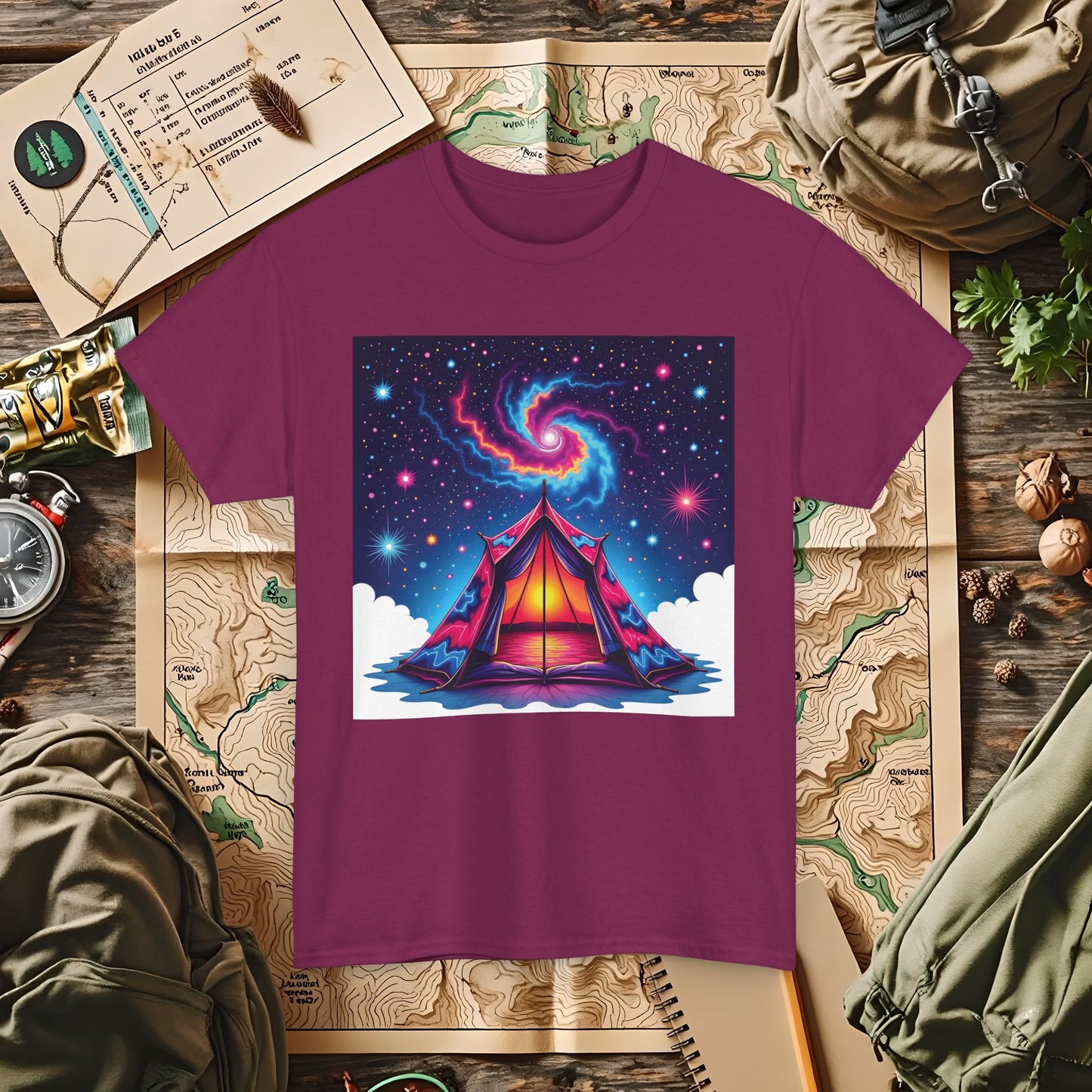 Cosmic Tent Outdoor Adventure T-Shirts | Camping, Hiking, Rafting & Kayaking Tees for Nature Lovers