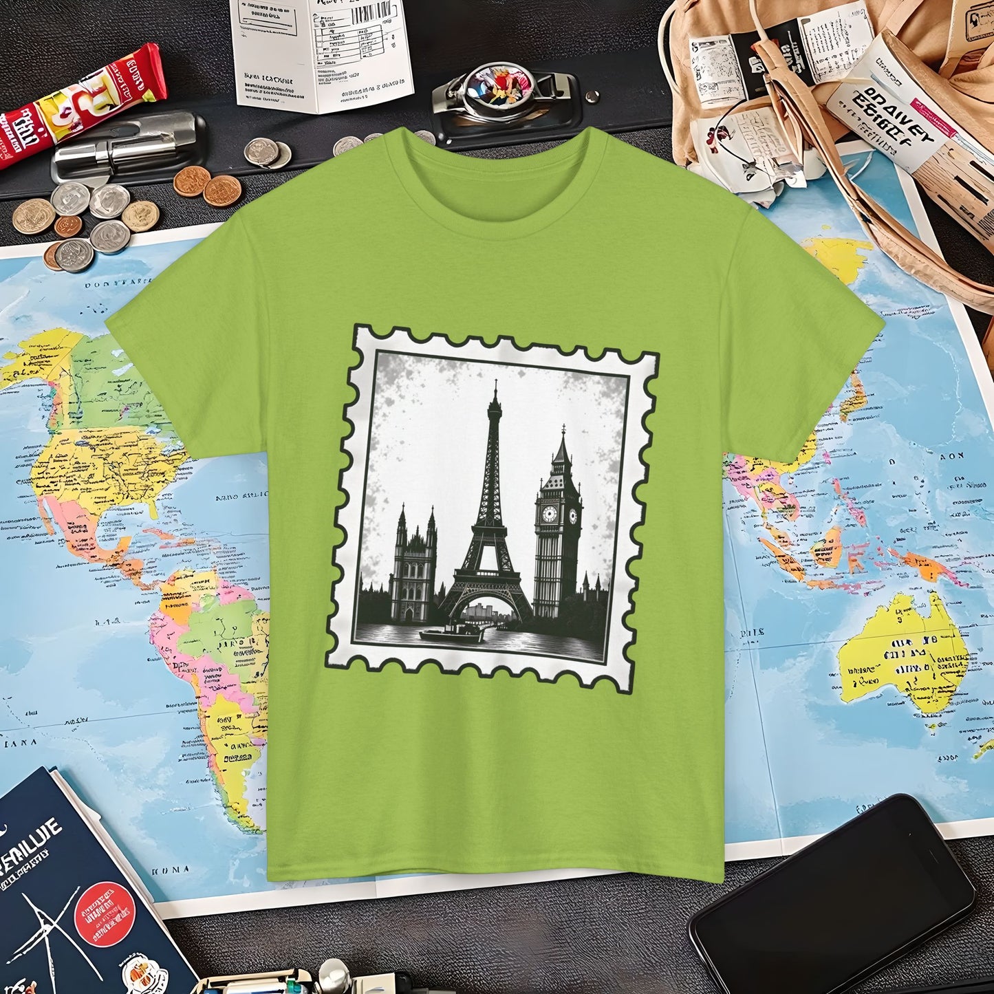 Europe Stamp Air Travel T-Shirts | Jetsetter, Airport, and International Flight Tees