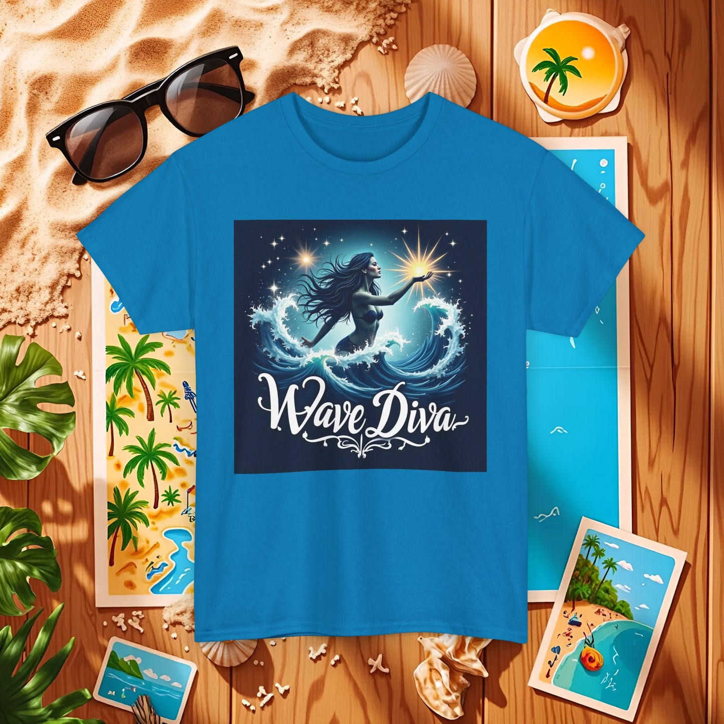 Celestial Waves Beach Travel T-Shirts | Tropical Vacation & Coastal Lifestyle Tees