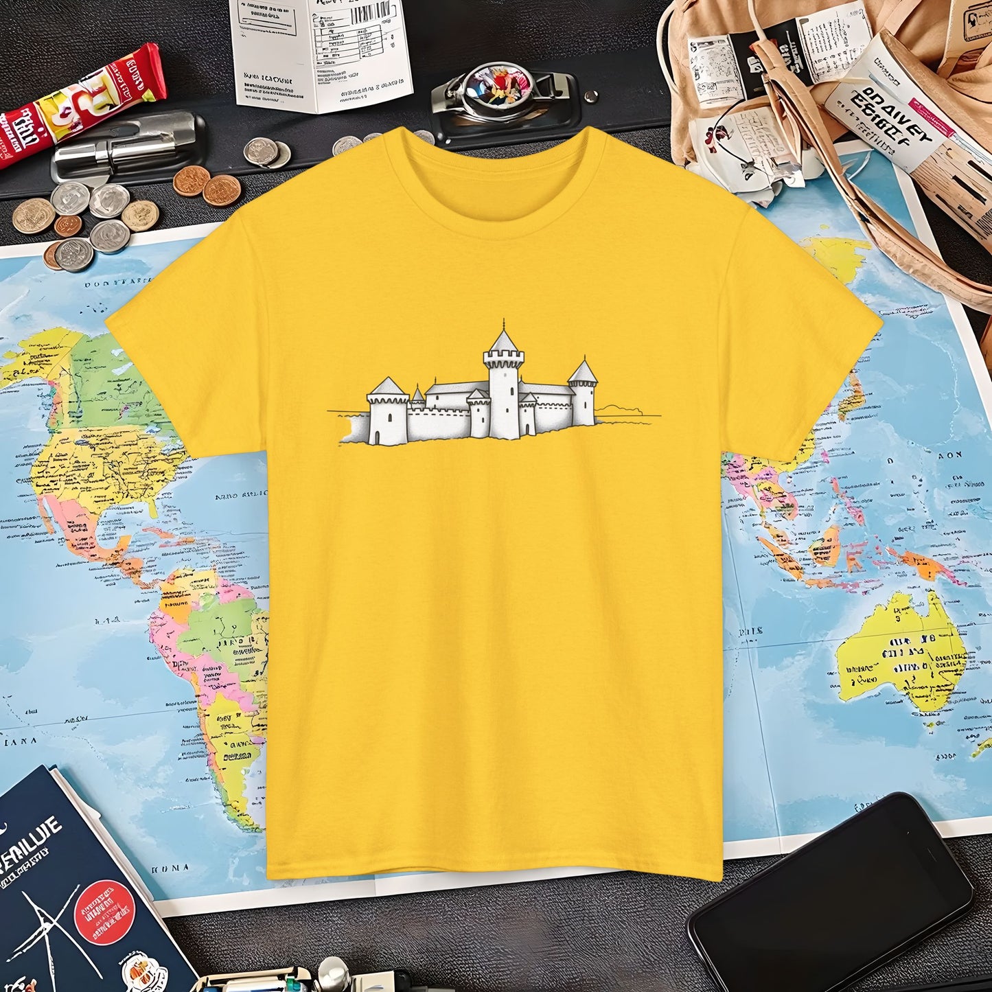 Castle Skyline Air Travel T-Shirts | Jetsetter, Airport, and International Flight Tees