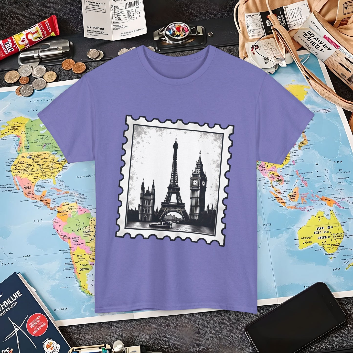 Europe Stamp Air Travel T-Shirts | Jetsetter, Airport, and International Flight Tees