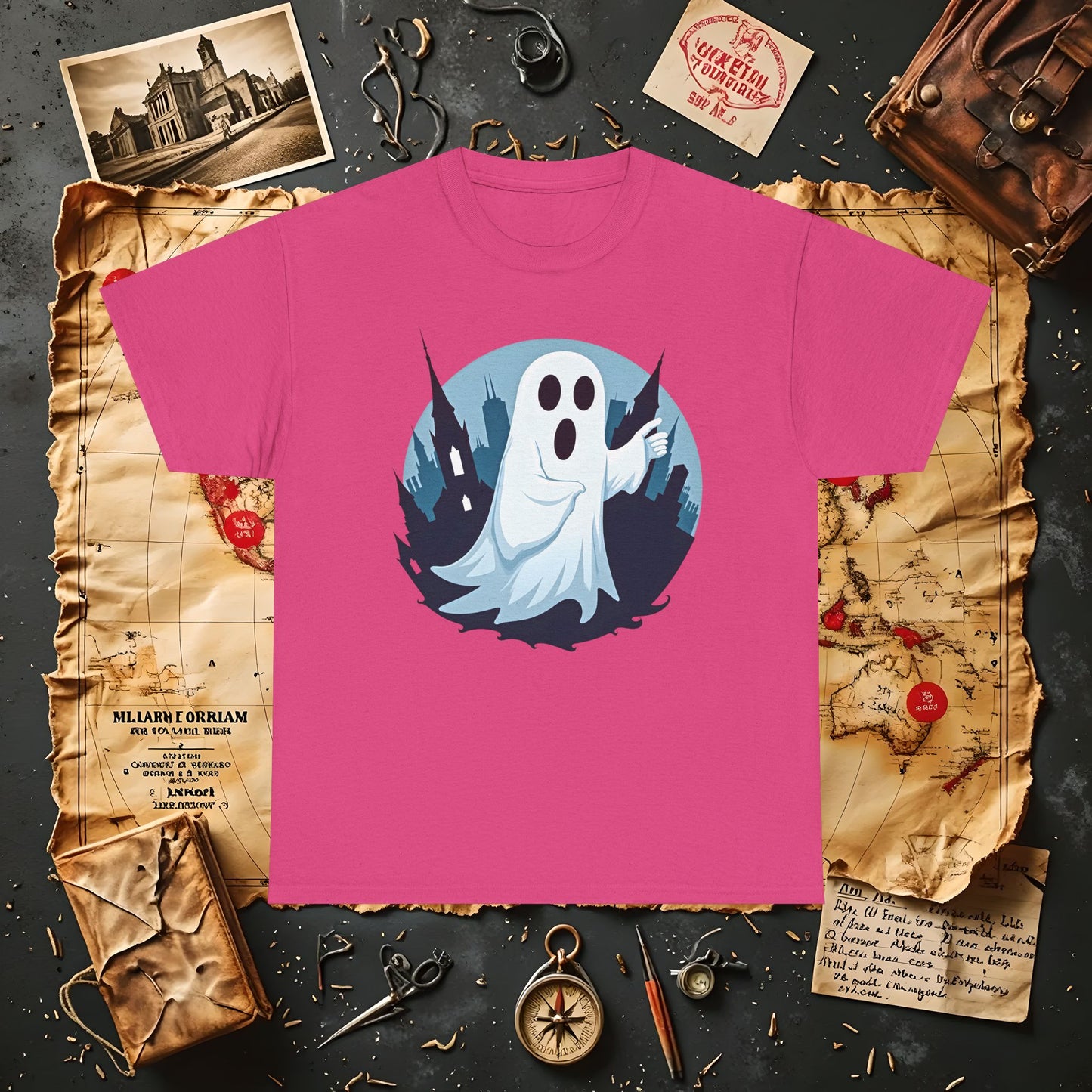 Ghostly Guide True Dark Tourism T-Shirts | Hauntingly Cool Travel Tees for the Morbidly Curious