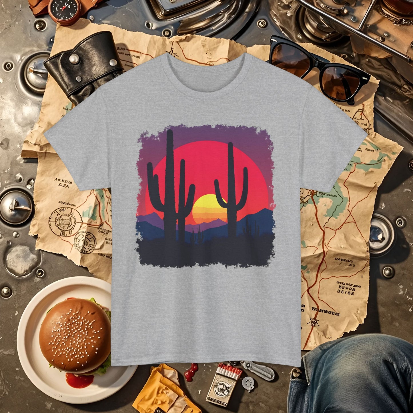 Desert Mirage Road Trip & Vehicle Travel T-Shirts | Car, RV, and Motorcycle Adventure Tees