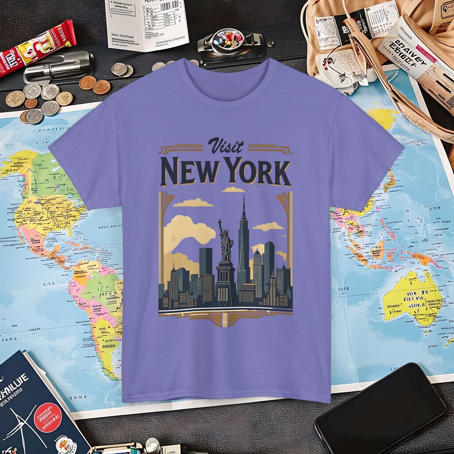 Art Deco NYC Air Travel T-Shirts | Jetsetter, Airport, and International Flight Tees