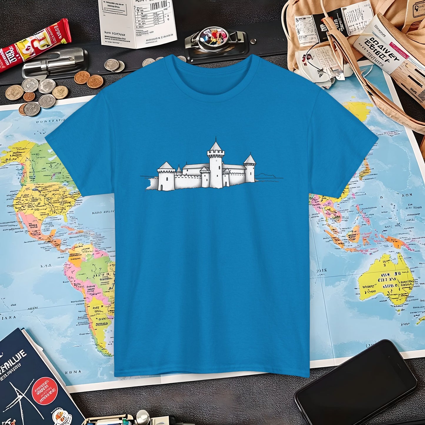 Castle Skyline Air Travel T-Shirts | Jetsetter, Airport, and International Flight Tees