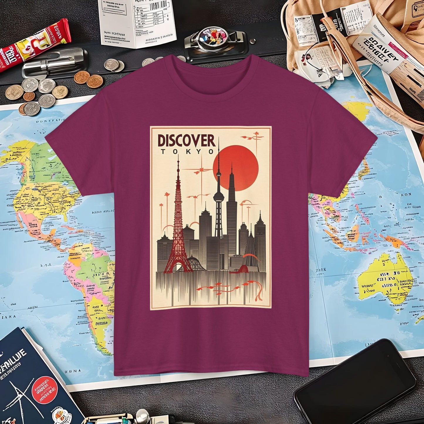 Tokyo Art Deco Air Travel T-Shirts | Jetsetter, Airport, and International Flight Tees