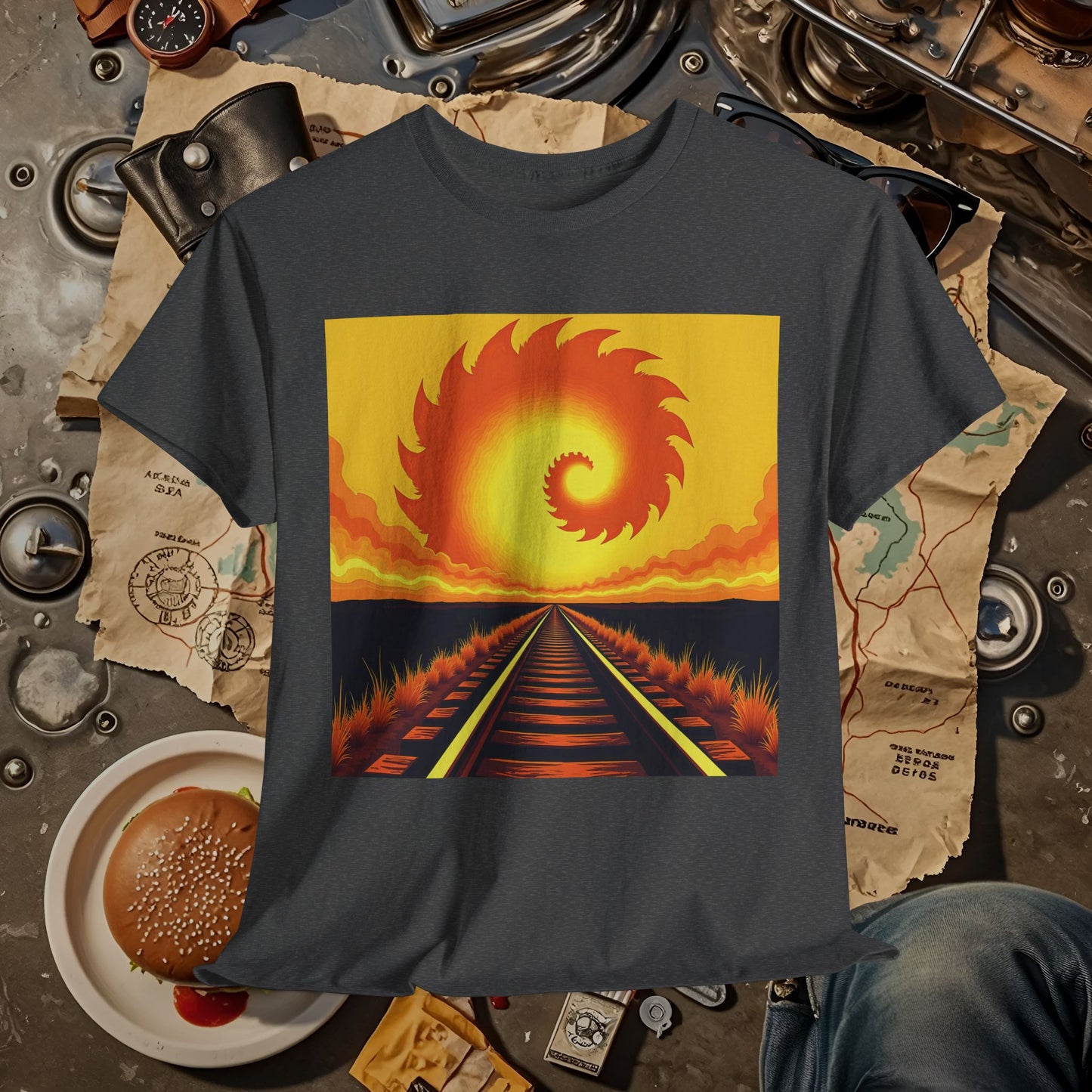 Sunset Journey Road Trip & Vehicle Travel T-Shirts | Car, RV, and Motorcycle Adventure Tees