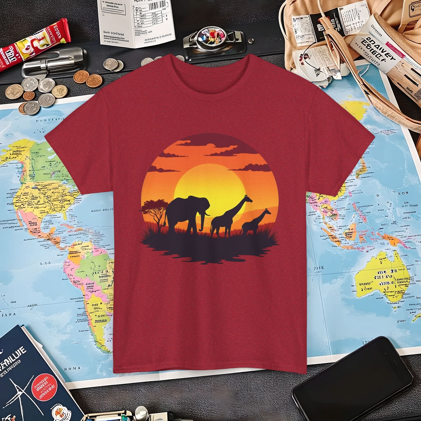 Savanna Silhouettes Air Travel T-Shirts | Jetsetter, Airport, and International Flight Tees