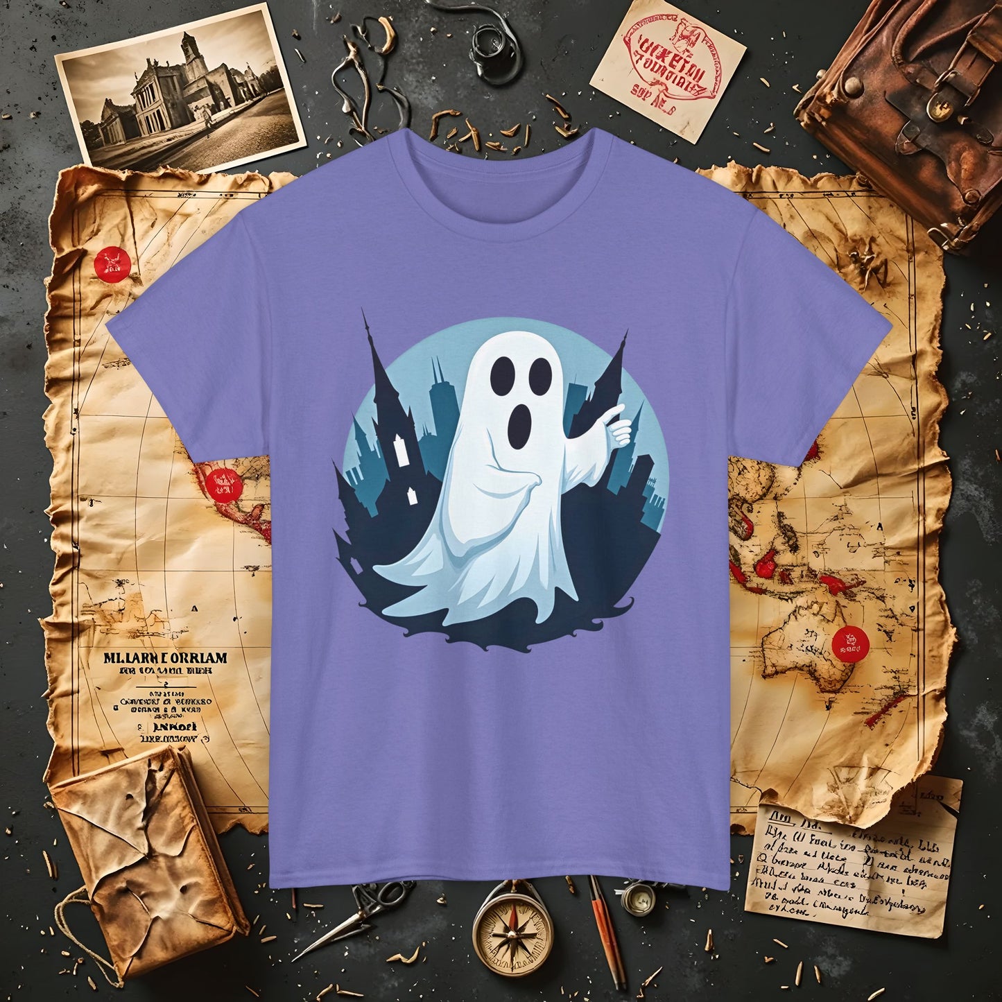 Ghostly Guide True Dark Tourism T-Shirts | Hauntingly Cool Travel Tees for the Morbidly Curious