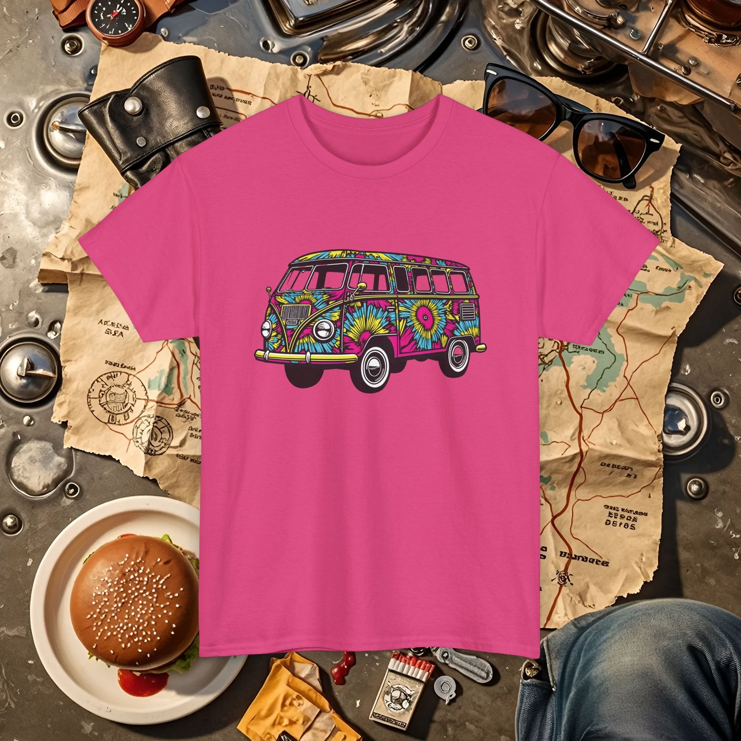 Kaleidoscope Van Road Trip & Vehicle Travel T-Shirts | Car, RV, and Motorcycle Adventure Tees