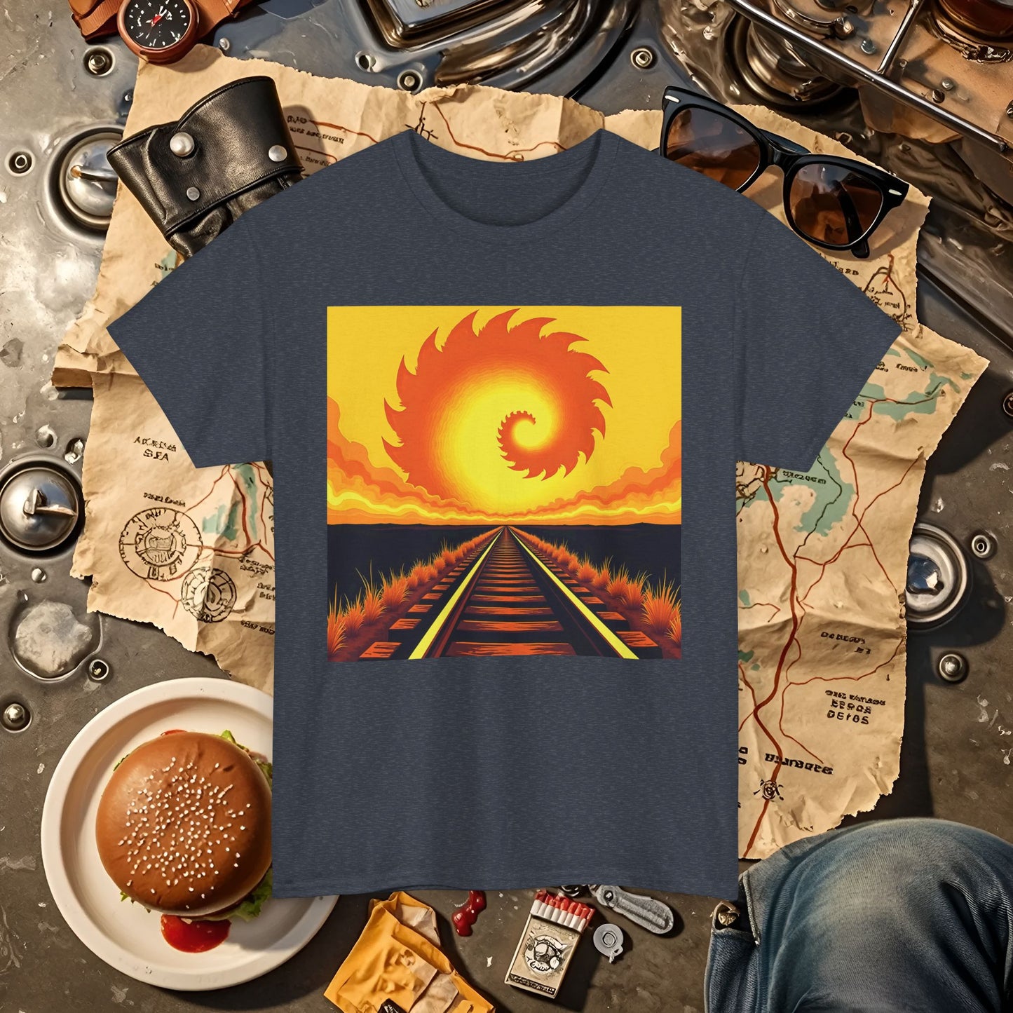 Sunset Journey Road Trip & Vehicle Travel T-Shirts | Car, RV, and Motorcycle Adventure Tees