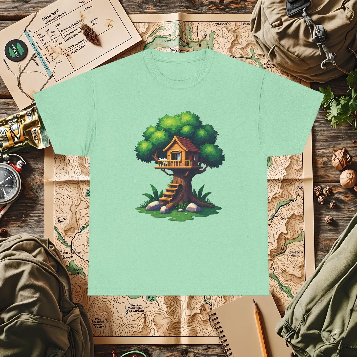 Pixel Treehouse Outdoor Adventure T-Shirts | Camping, Hiking, Rafting & Kayaking Tees for Nature Lovers