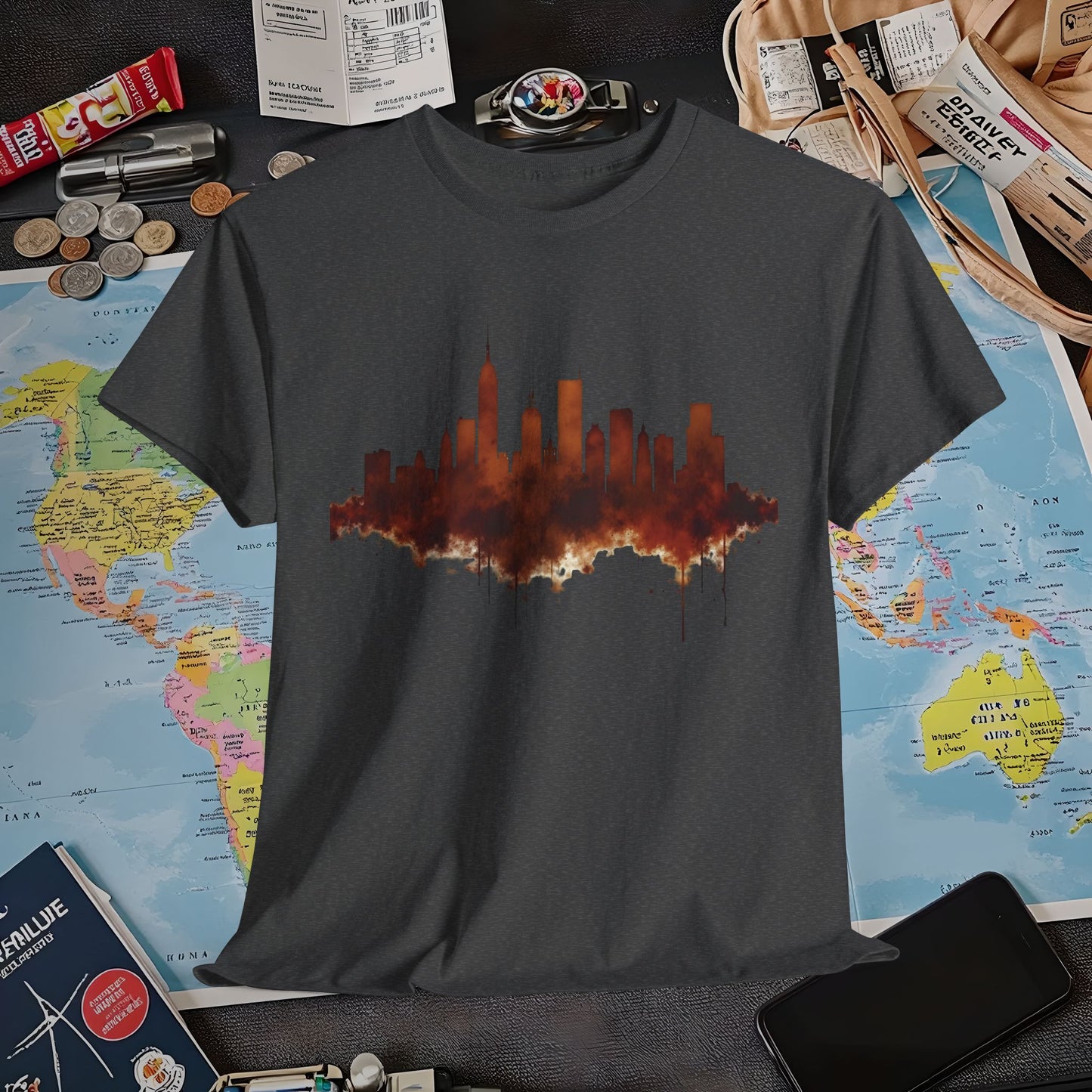 Rusty Skyline Air Travel T-Shirts | Jetsetter, Airport, and International Flight Tees