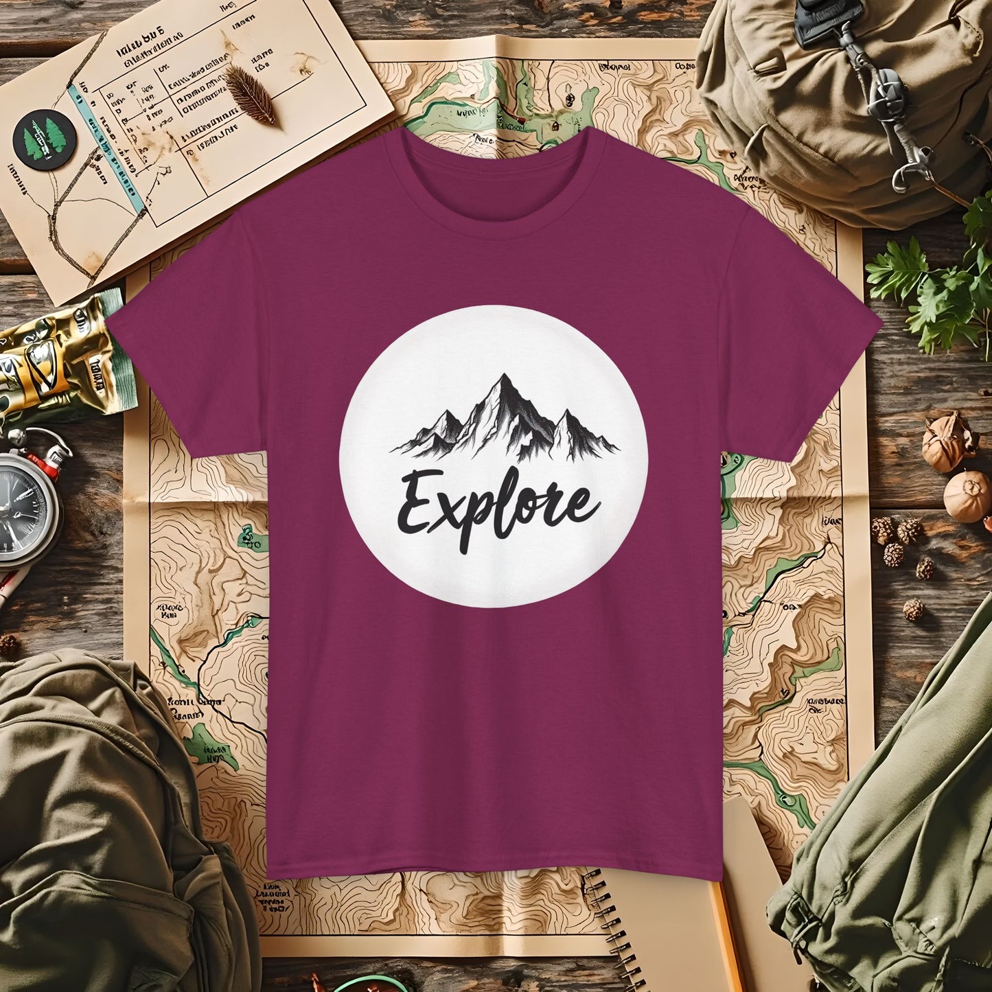 Mountain Explore Outdoor Adventure T-Shirts | Camping, Hiking, Rafting & Kayaking Tees for Nature Lovers
