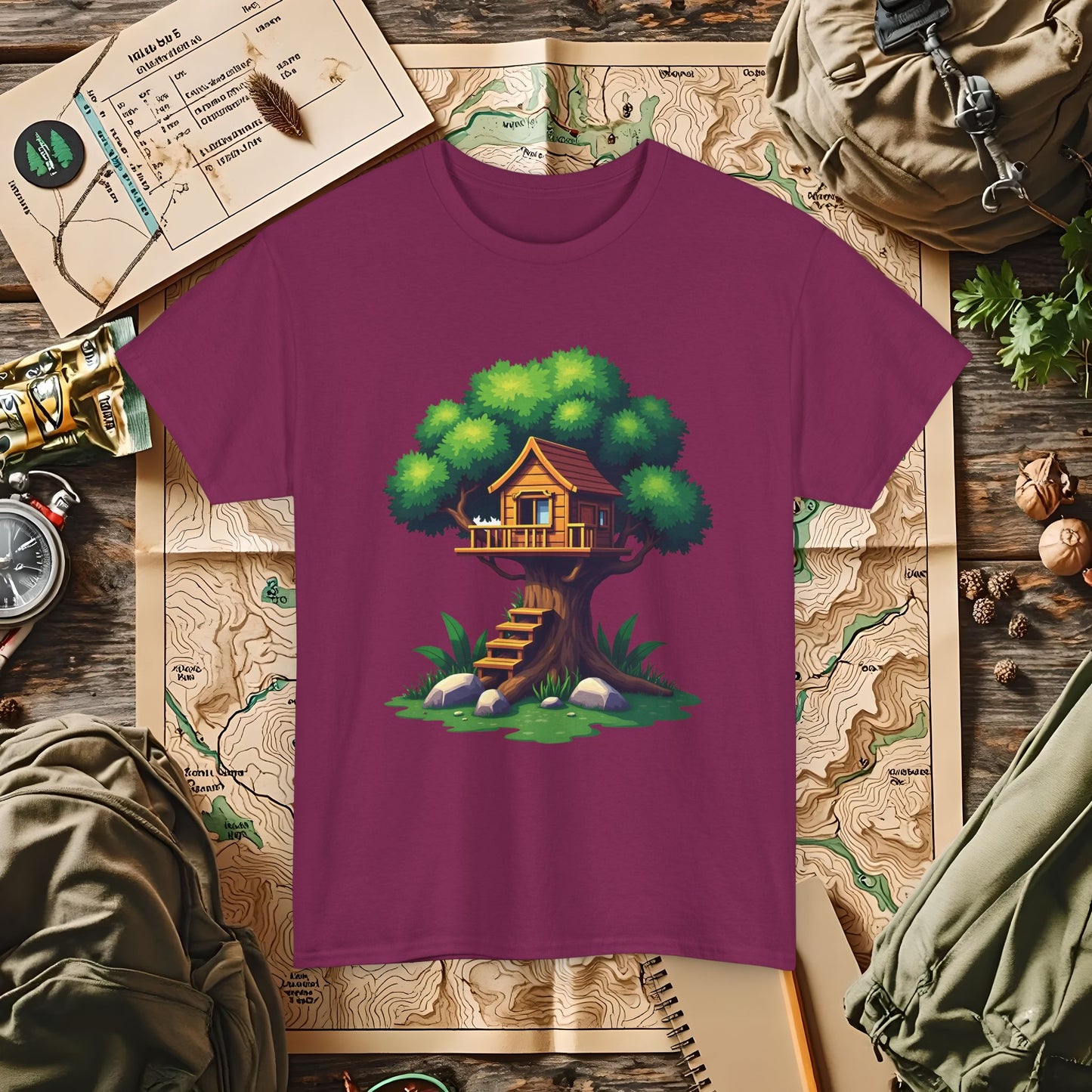 Pixel Treehouse Outdoor Adventure T-Shirts | Camping, Hiking, Rafting & Kayaking Tees for Nature Lovers