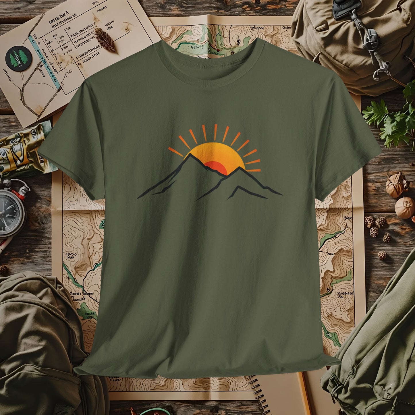Sunrise Peaks Outdoor Adventure T-Shirts | Camping, Hiking, Rafting & Kayaking Tees for Nature Lovers