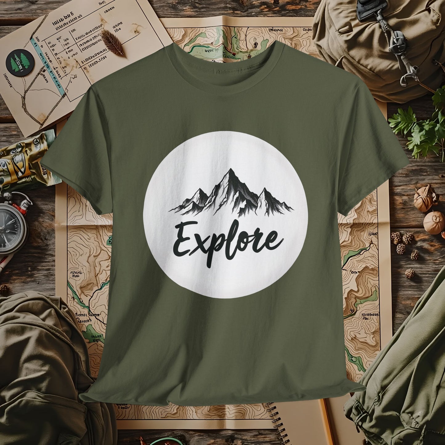 Mountain Explore Outdoor Adventure T-Shirts | Camping, Hiking, Rafting & Kayaking Tees for Nature Lovers