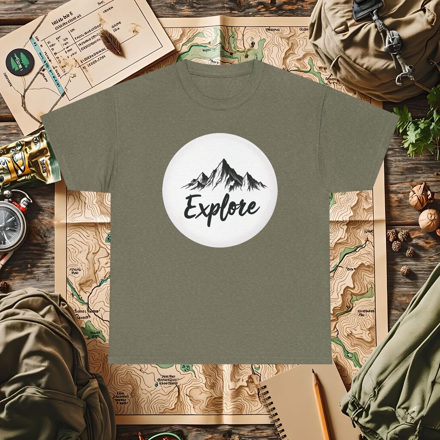 Mountain Explore Outdoor Adventure T-Shirts | Camping, Hiking, Rafting & Kayaking Tees for Nature Lovers