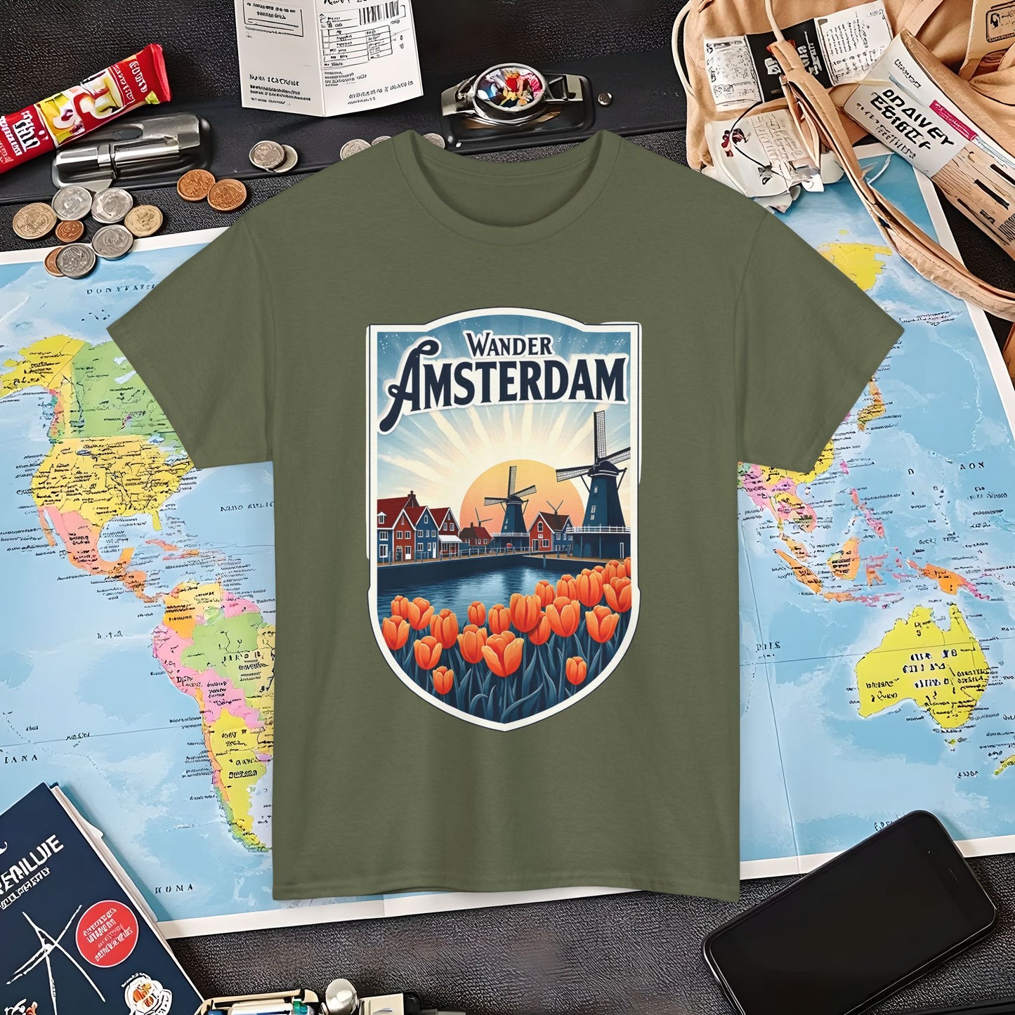 Amsterdam Vintage Air Travel T-Shirts | Jetsetter, Airport, and International Flight Tees