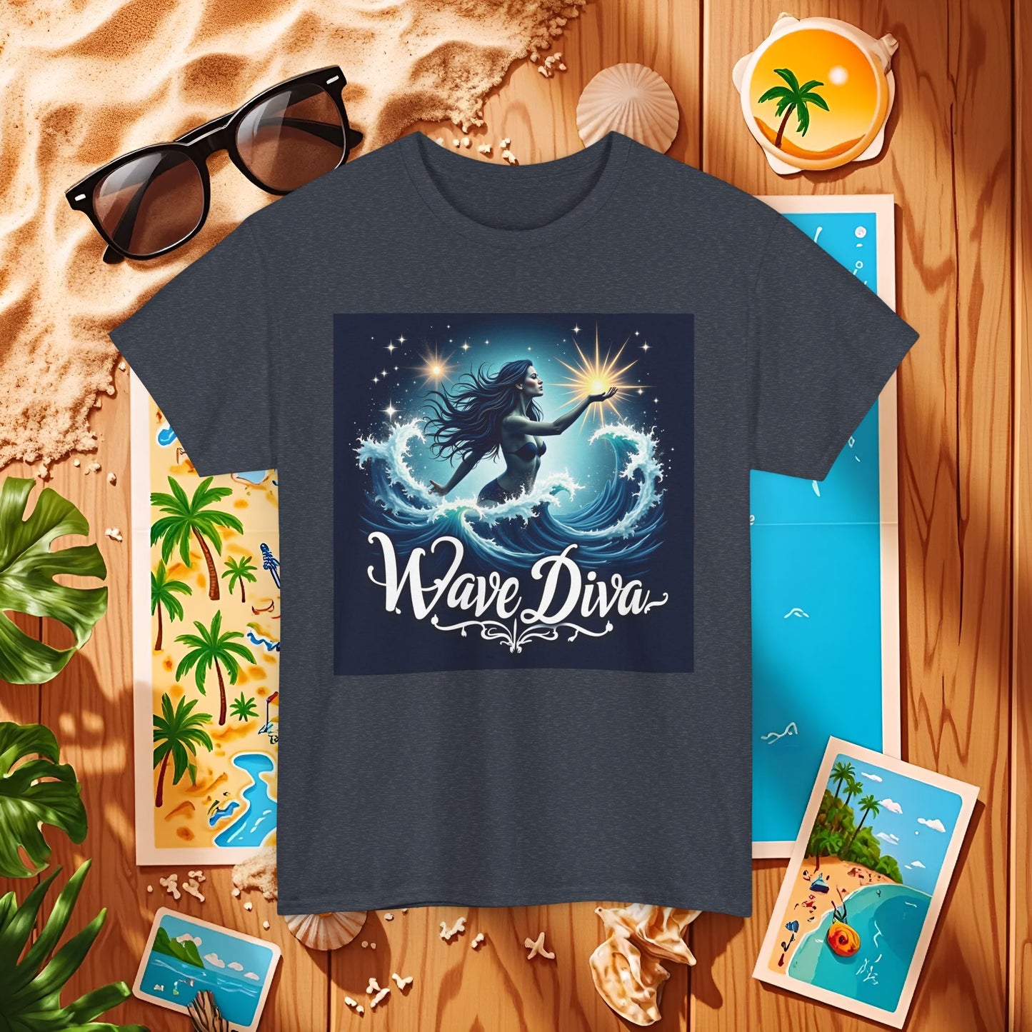 Celestial Waves Beach Travel T-Shirts | Tropical Vacation & Coastal Lifestyle Tees