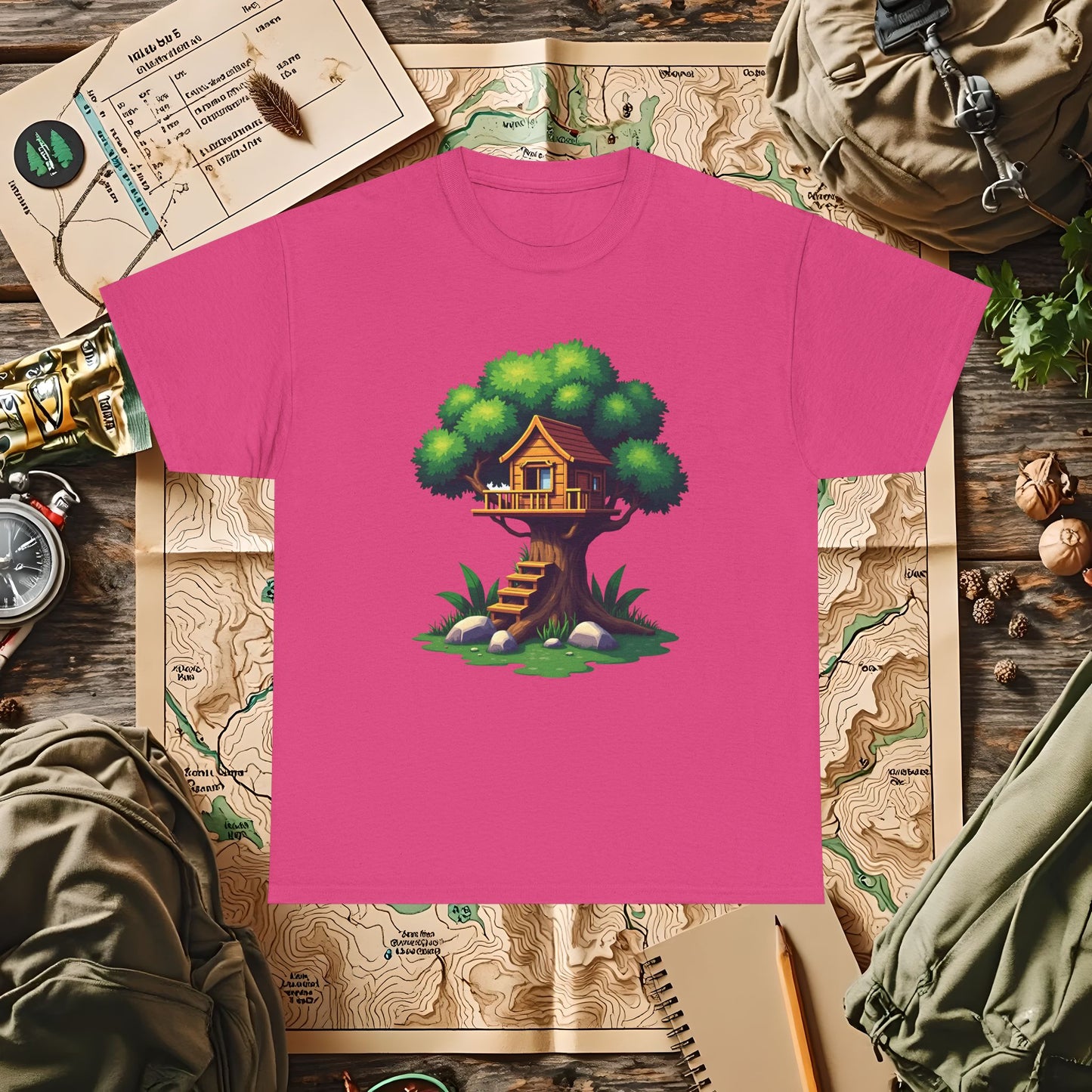 Pixel Treehouse Outdoor Adventure T-Shirts | Camping, Hiking, Rafting & Kayaking Tees for Nature Lovers
