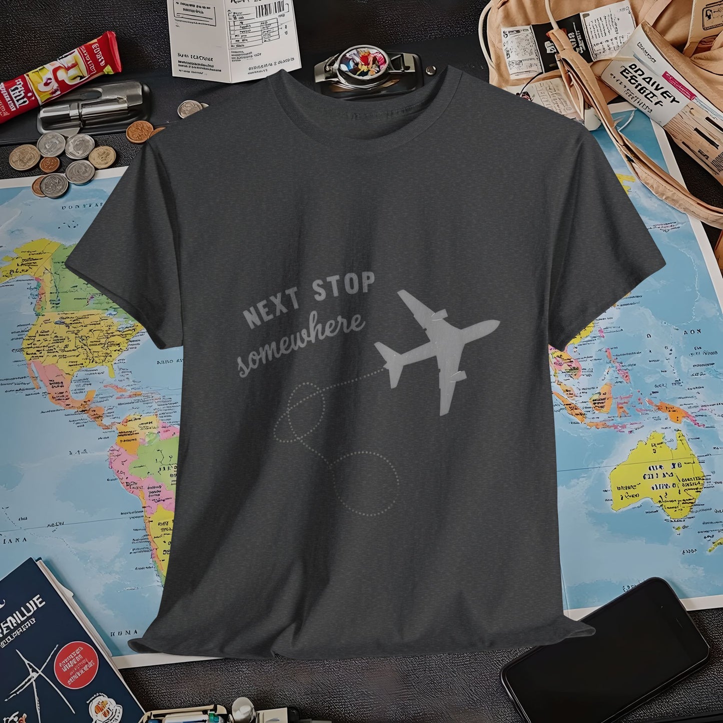 Next Stop... Somewhere, Air Travel T-Shirts | Jetsetter, Airport, and International Flight Tees