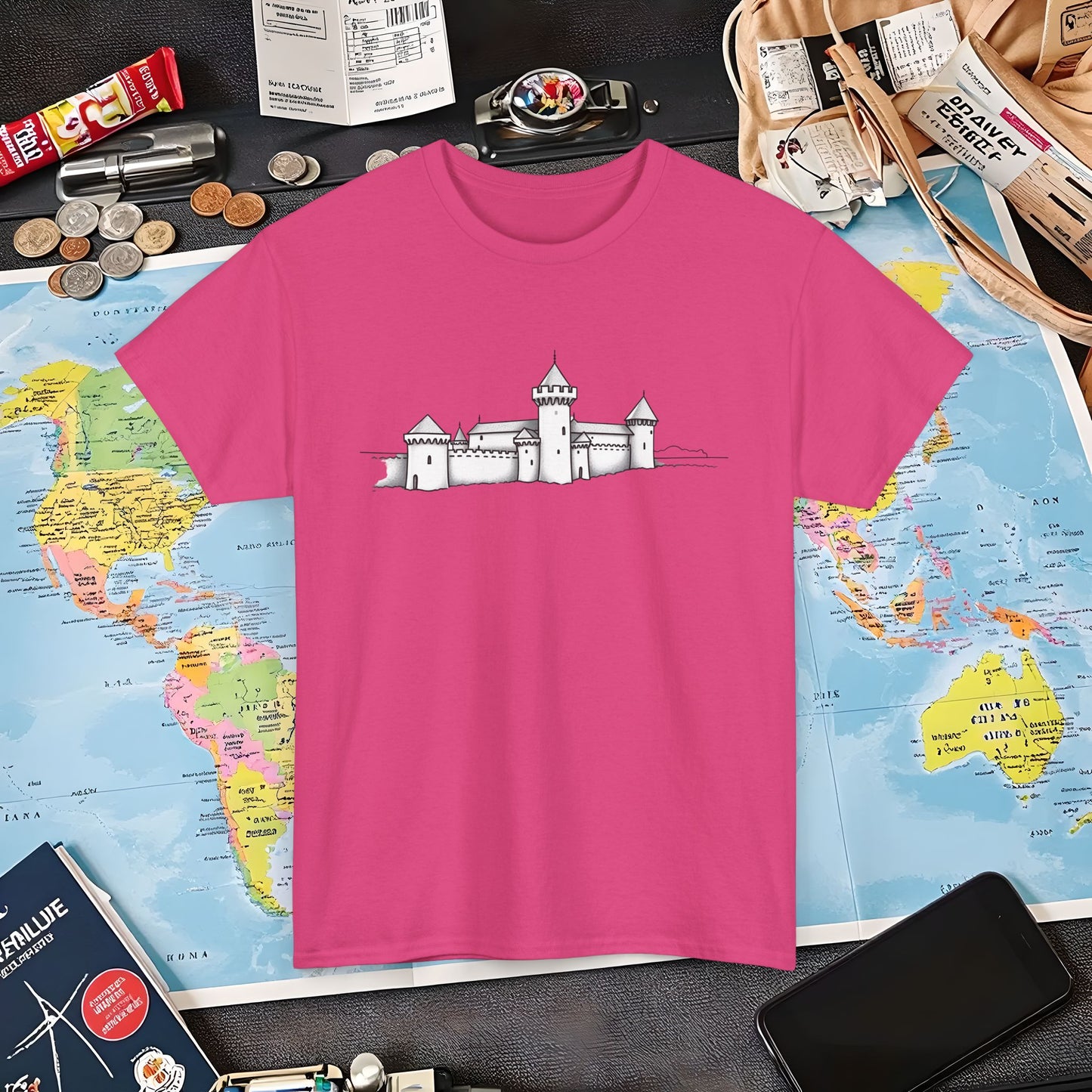 Castle Skyline Air Travel T-Shirts | Jetsetter, Airport, and International Flight Tees