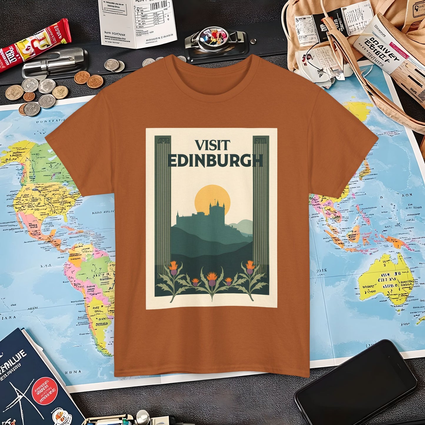 Edinburgh Poster Air Travel T-Shirts | Jetsetter, Airport, and International Flight Tees