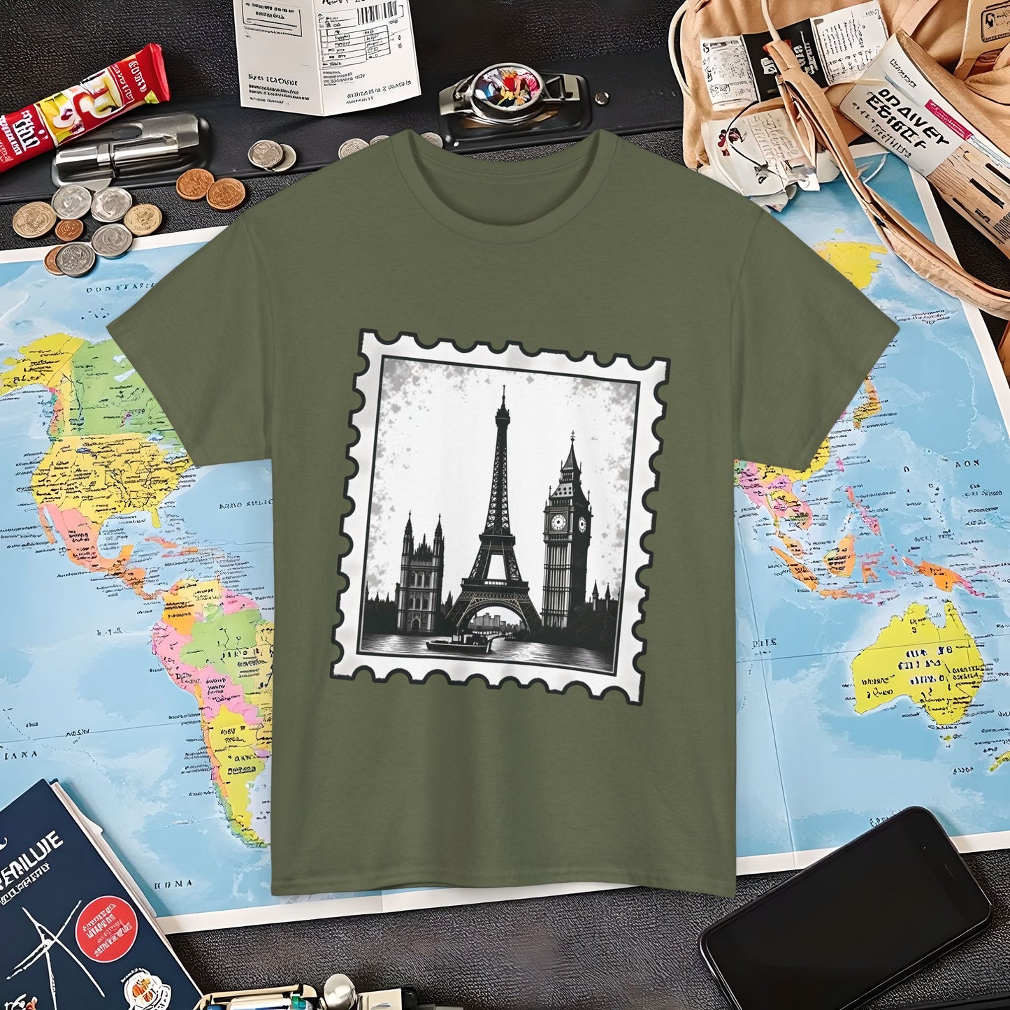 Europe Stamp Air Travel T-Shirts | Jetsetter, Airport, and International Flight Tees