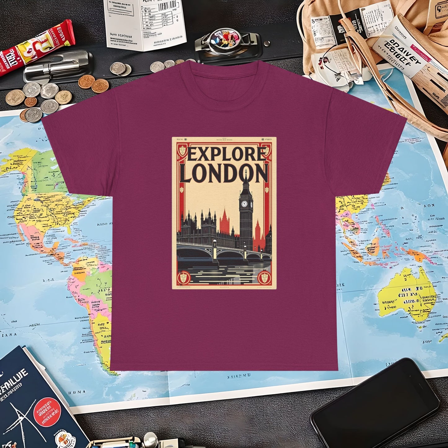 Vintage London Air Travel T-Shirts | Jetsetter, Airport, and International Flight Tees