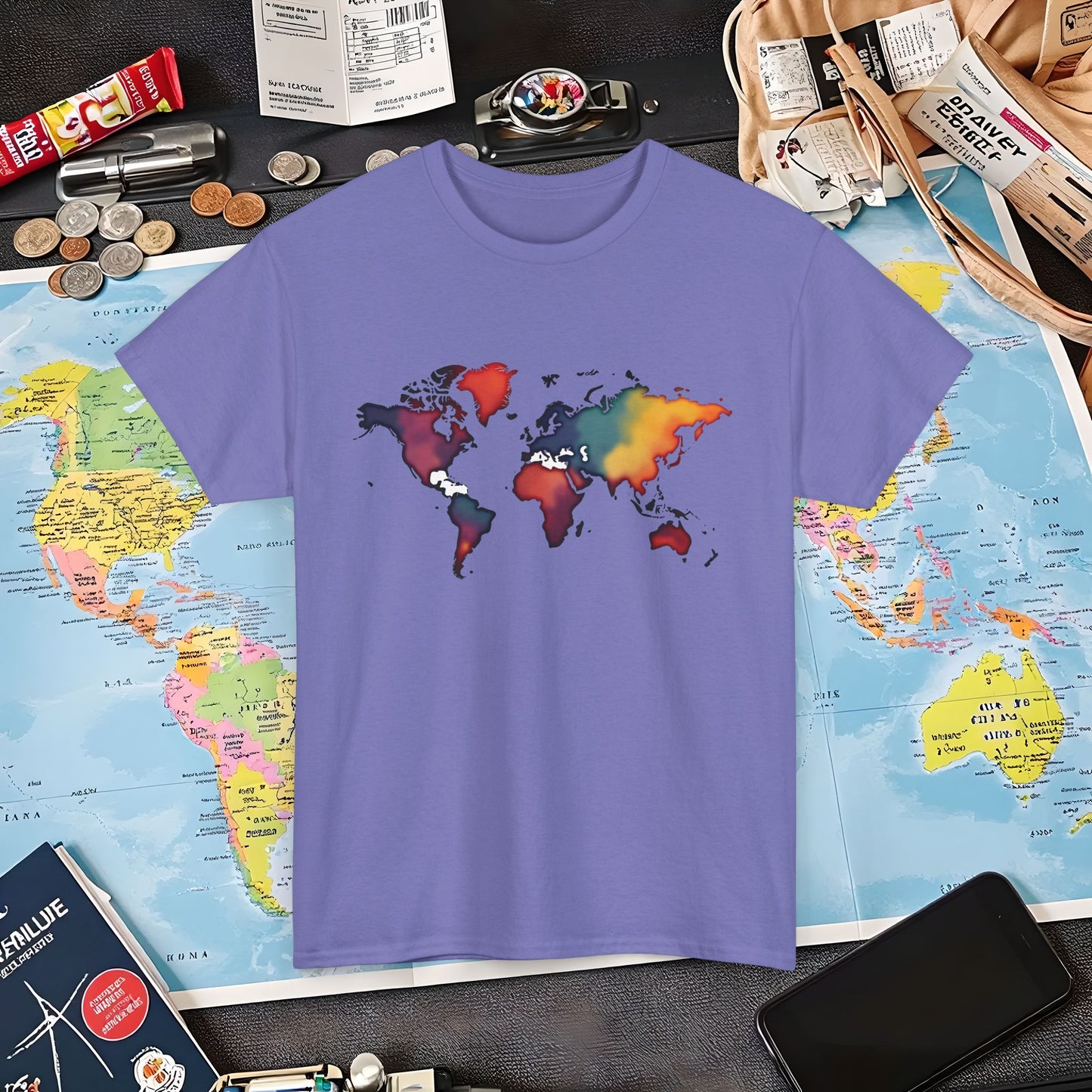 Colorful Wanderlust Air Travel T-Shirts | Jetsetter, Airport, and International Flight Tees