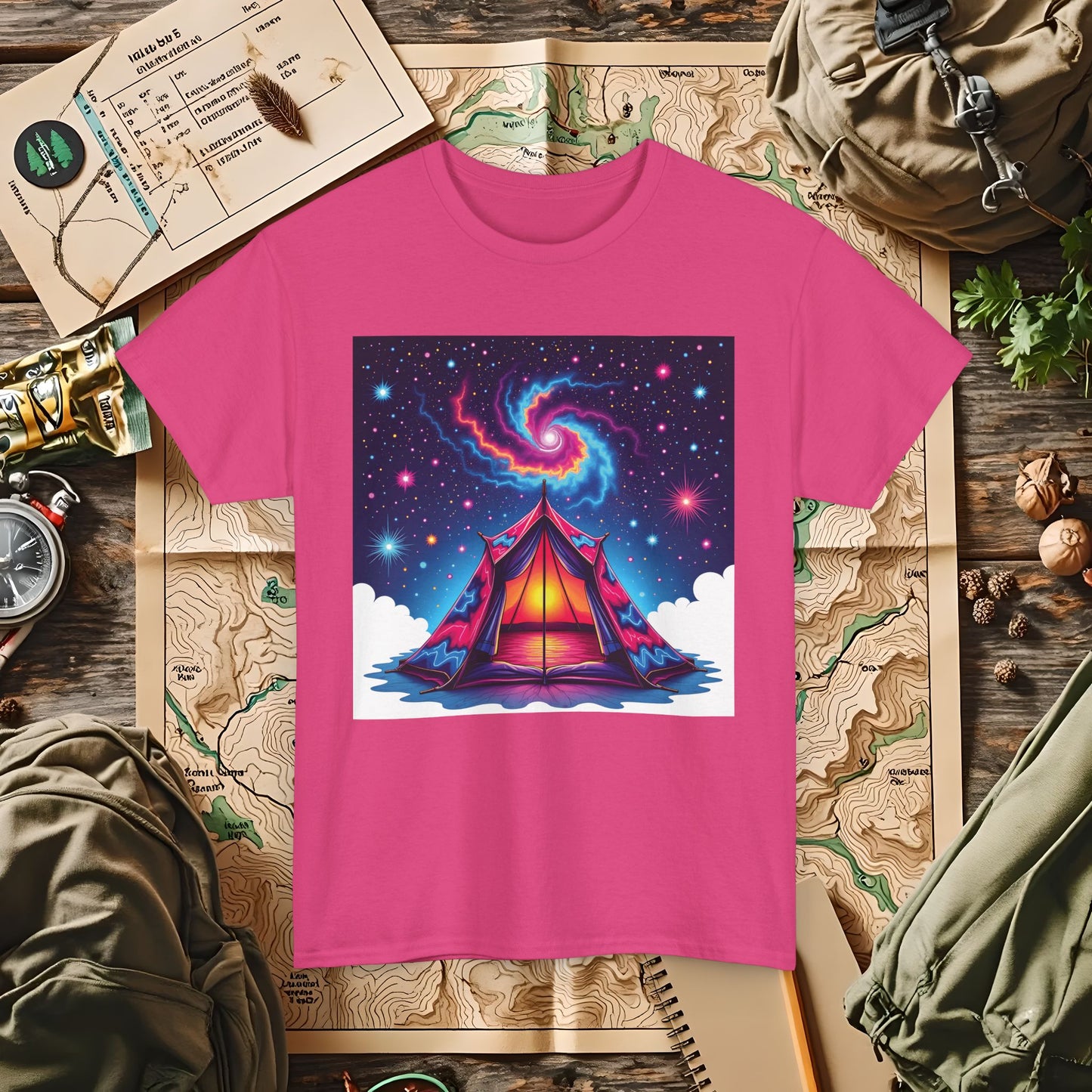 Cosmic Tent Outdoor Adventure T-Shirts | Camping, Hiking, Rafting & Kayaking Tees for Nature Lovers