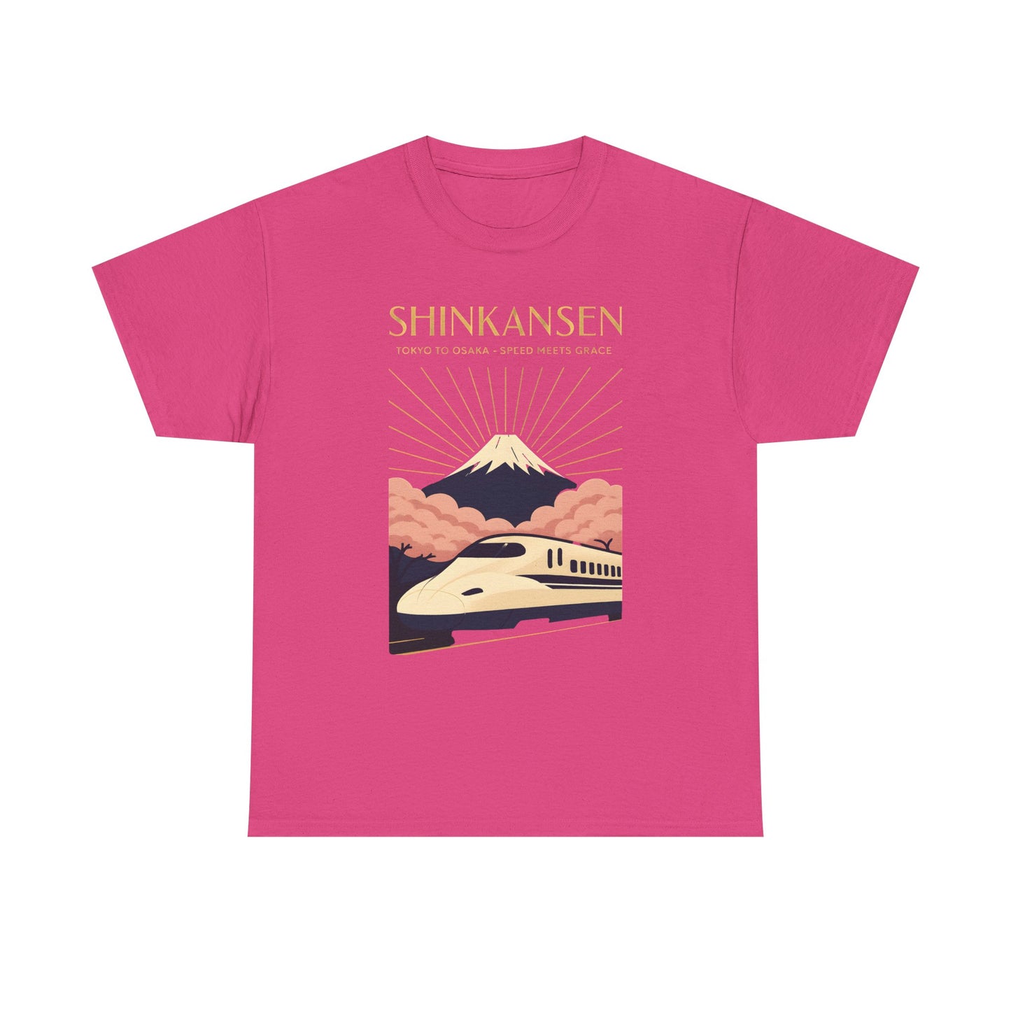 Shinkansen – Art Deco Speed & Grace Japanese Bullet Train Tee Road Trip & Vehicle Travel T-Shirts | Car, RV, and Motorcycle Adventure Tees