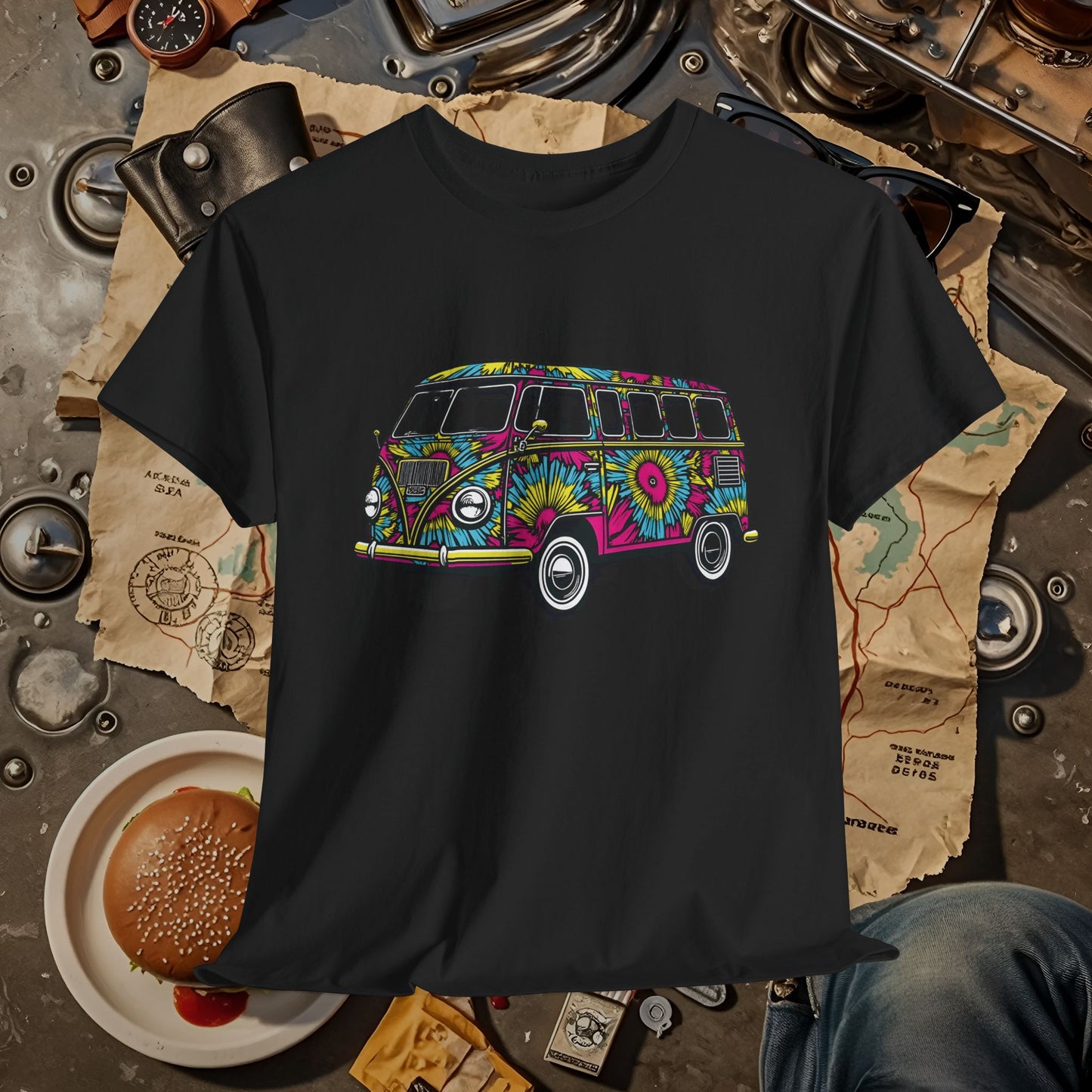 Kaleidoscope Van Road Trip & Vehicle Travel T-Shirts | Car, RV, and Motorcycle Adventure Tees
