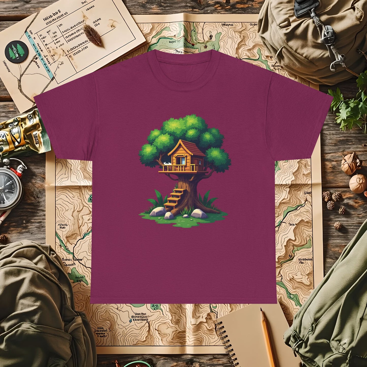 Pixel Treehouse Outdoor Adventure T-Shirts | Camping, Hiking, Rafting & Kayaking Tees for Nature Lovers